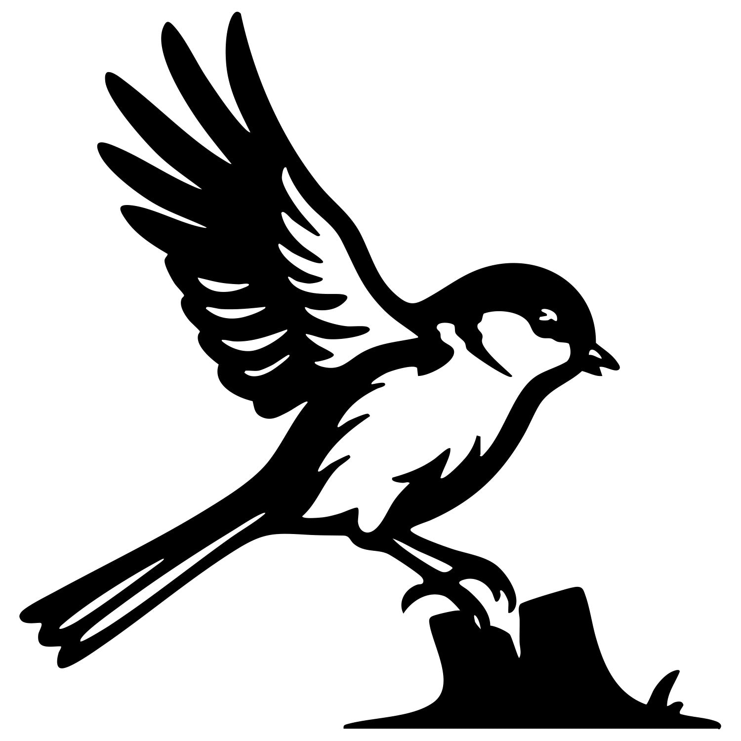 Long Tailed Finch DXF File – CNC Cutting Design | ABFINCH379