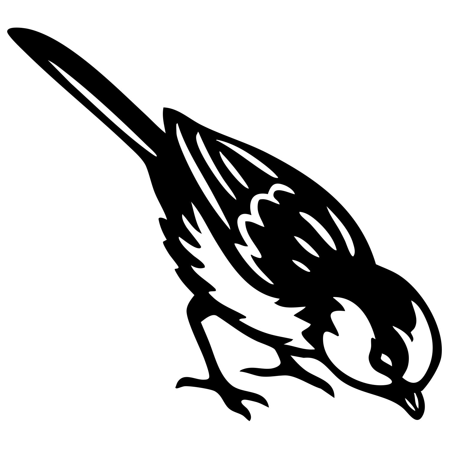 Long Tailed Finch DXF File – CNC Cutting Design | ABFINCH380