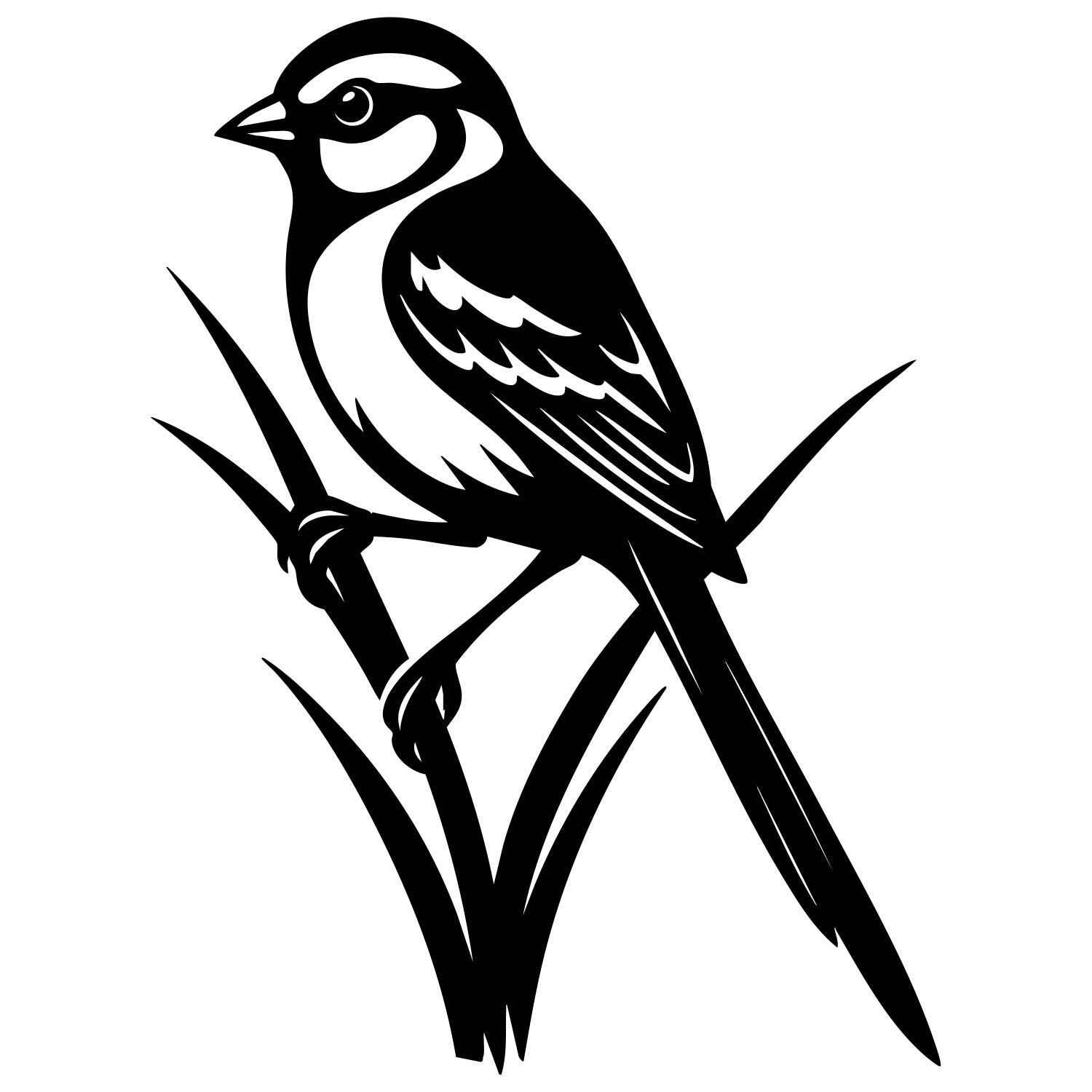 Long Tailed Finch DXF File – CNC Cutting Design | ABFINCH384