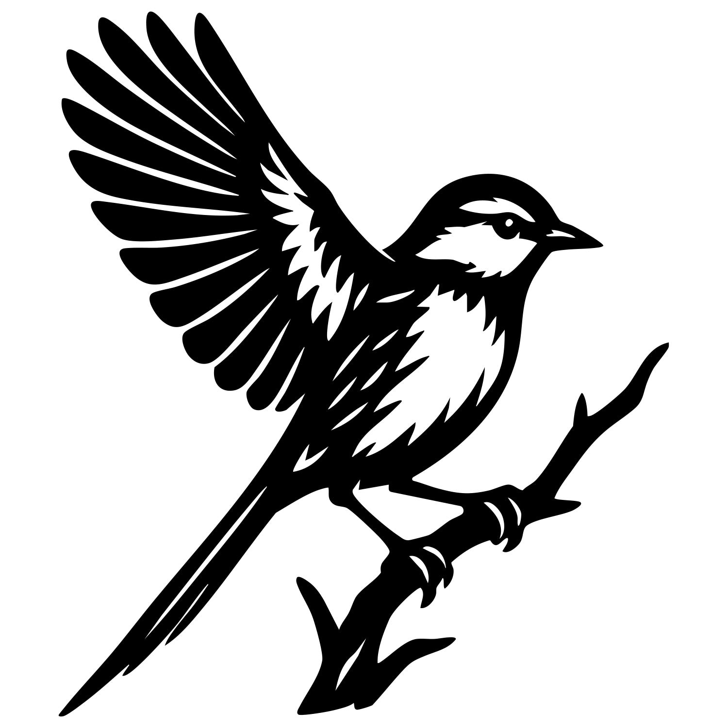 Long Tailed Finch DXF File – CNC Cutting Design | ABFINCH386