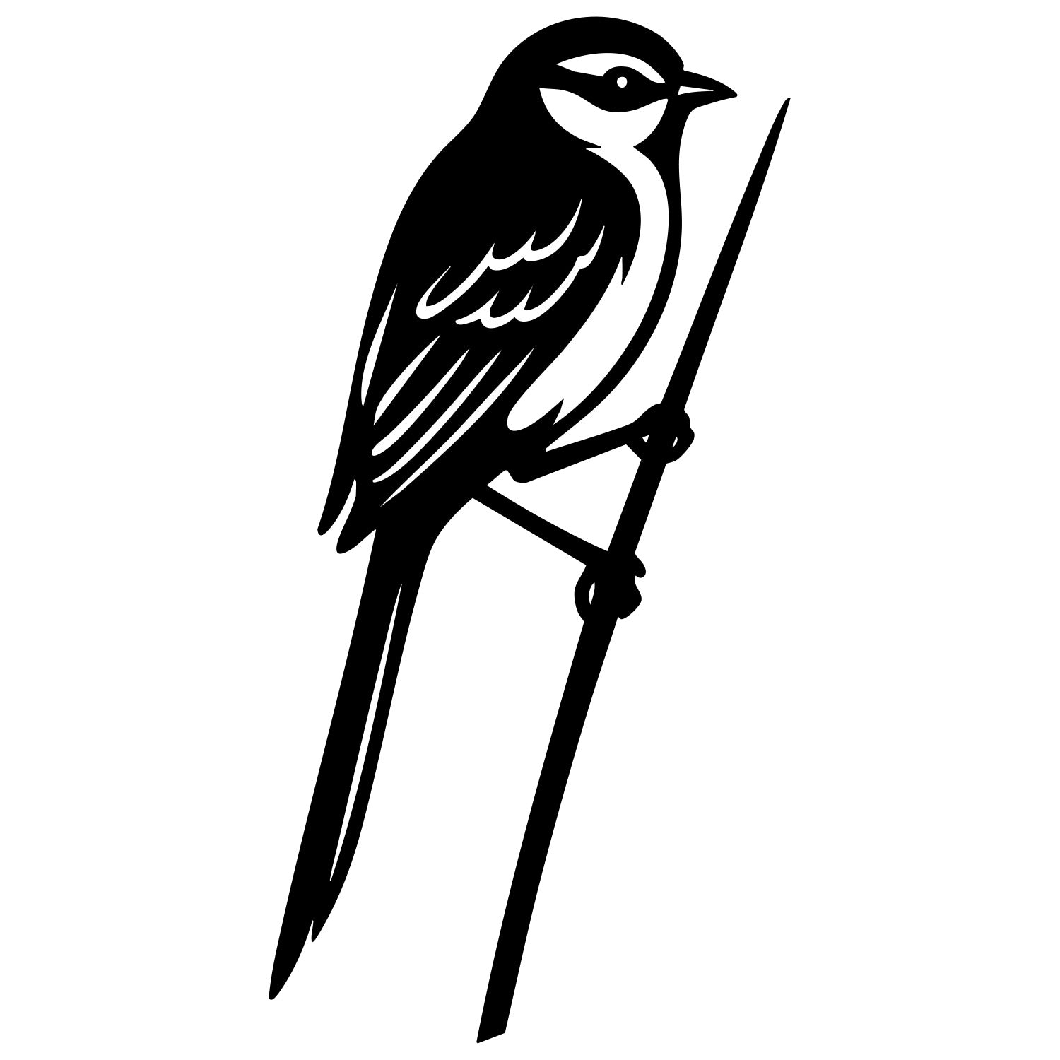 Long Tailed Finch DXF File – CNC Cutting Design | ABFINCH390