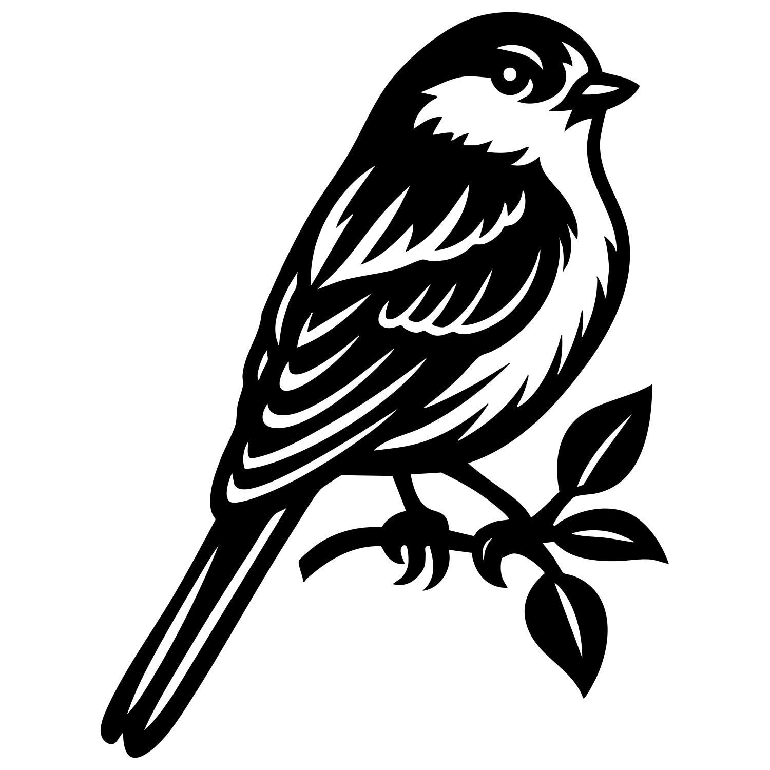 Long Tailed Finch DXF File – CNC Cutting Design | ABFINCH395