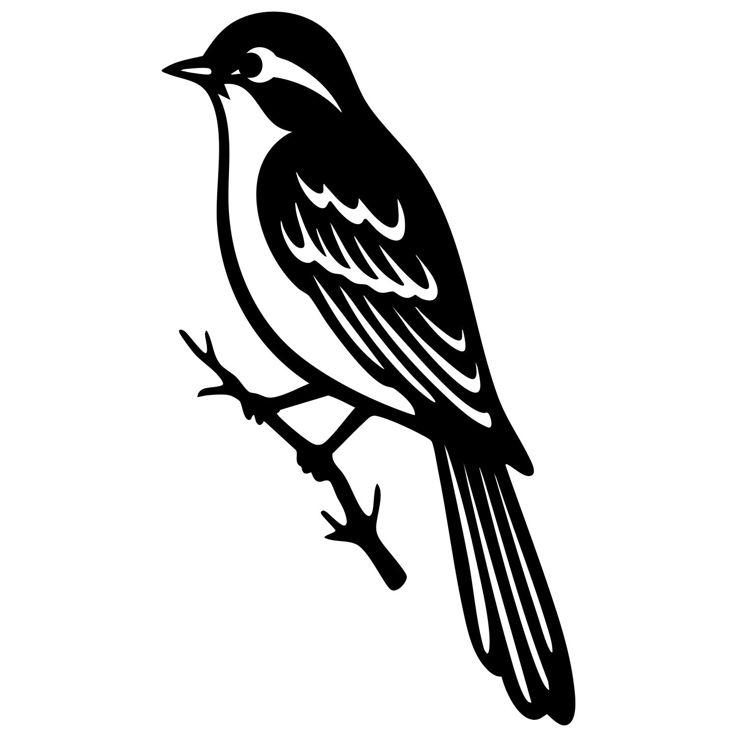 Long Tailed Finch DXF File – CNC Cutting Design | ABFINCH396