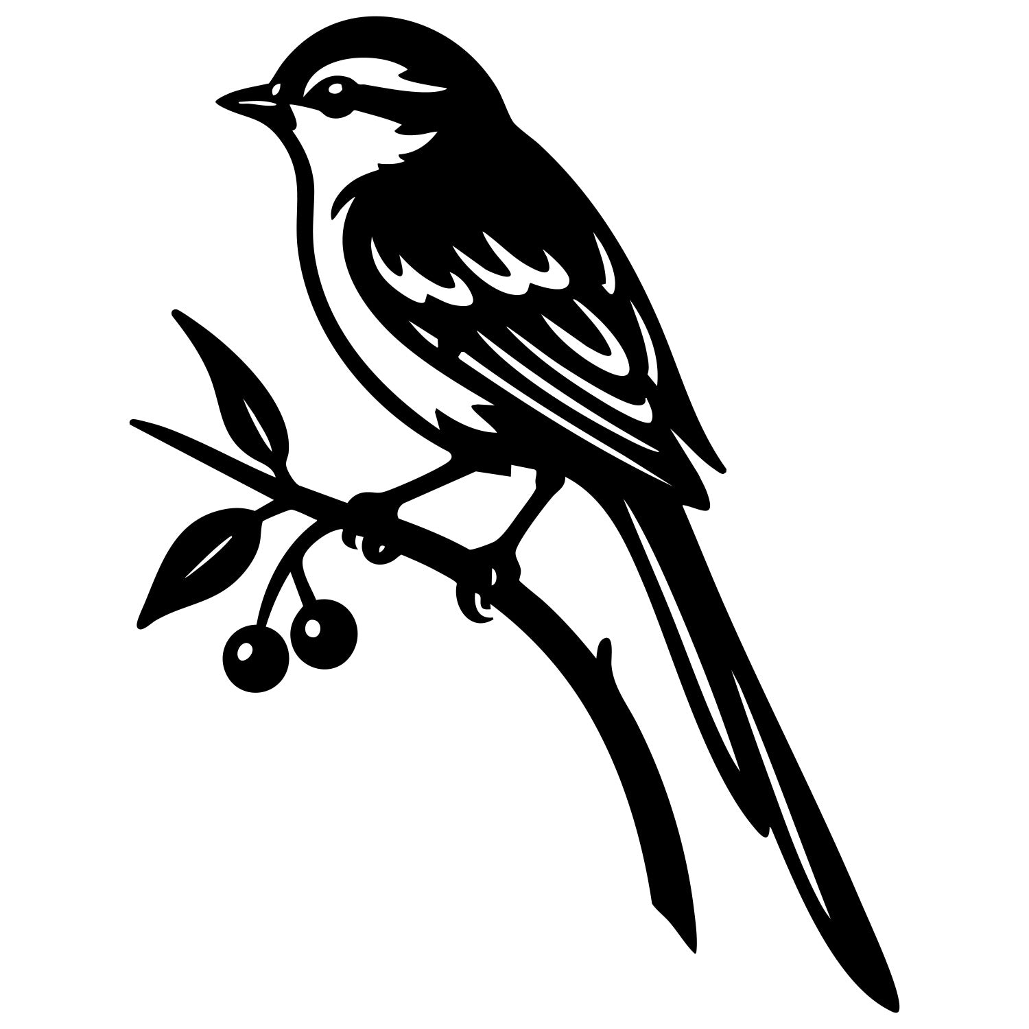 Long Tailed Finch DXF File – CNC Cutting Design | ABFINCH398