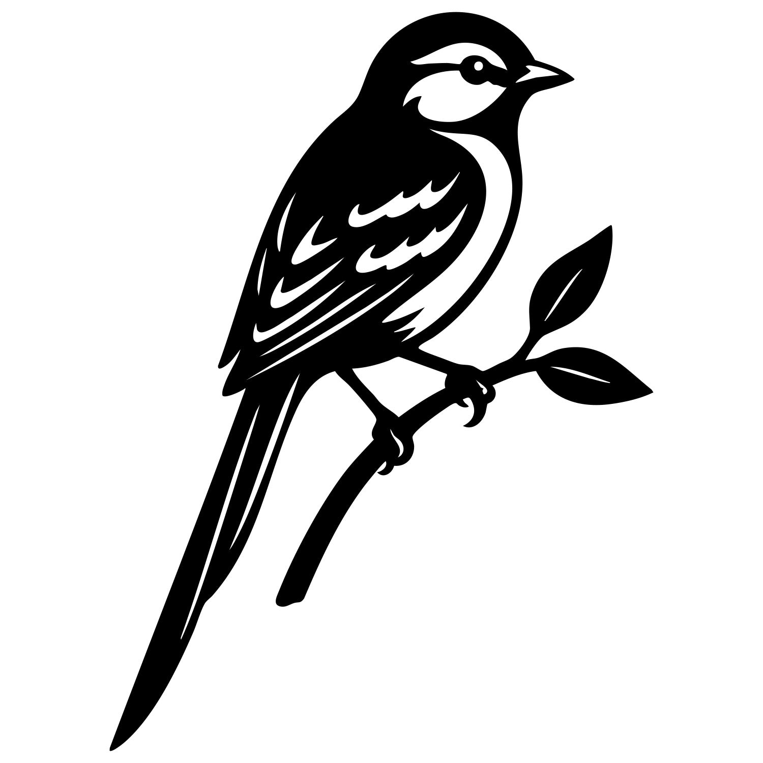 Long Tailed Finch DXF File – CNC Cutting Design | ABFINCH399