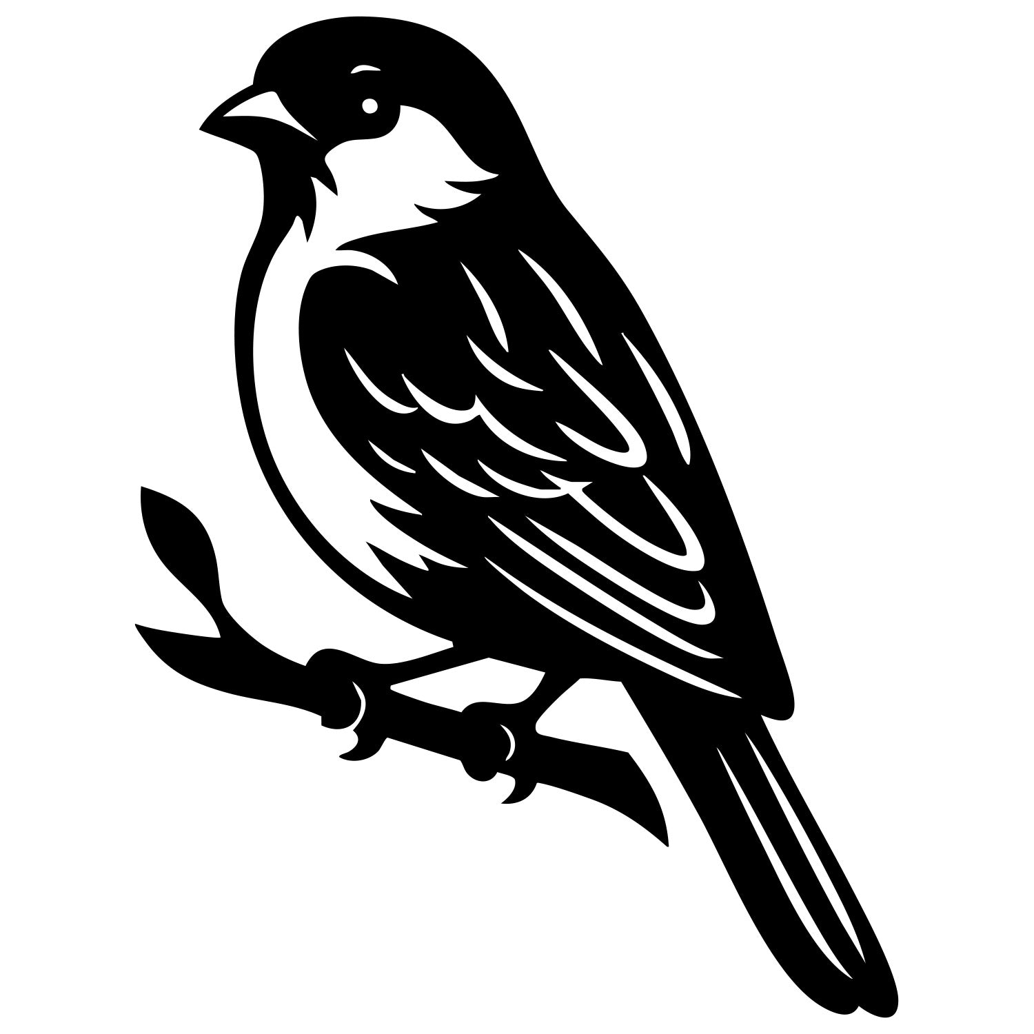 Long Tailed Finch DXF File – CNC Cutting Design | ABFINCH403
