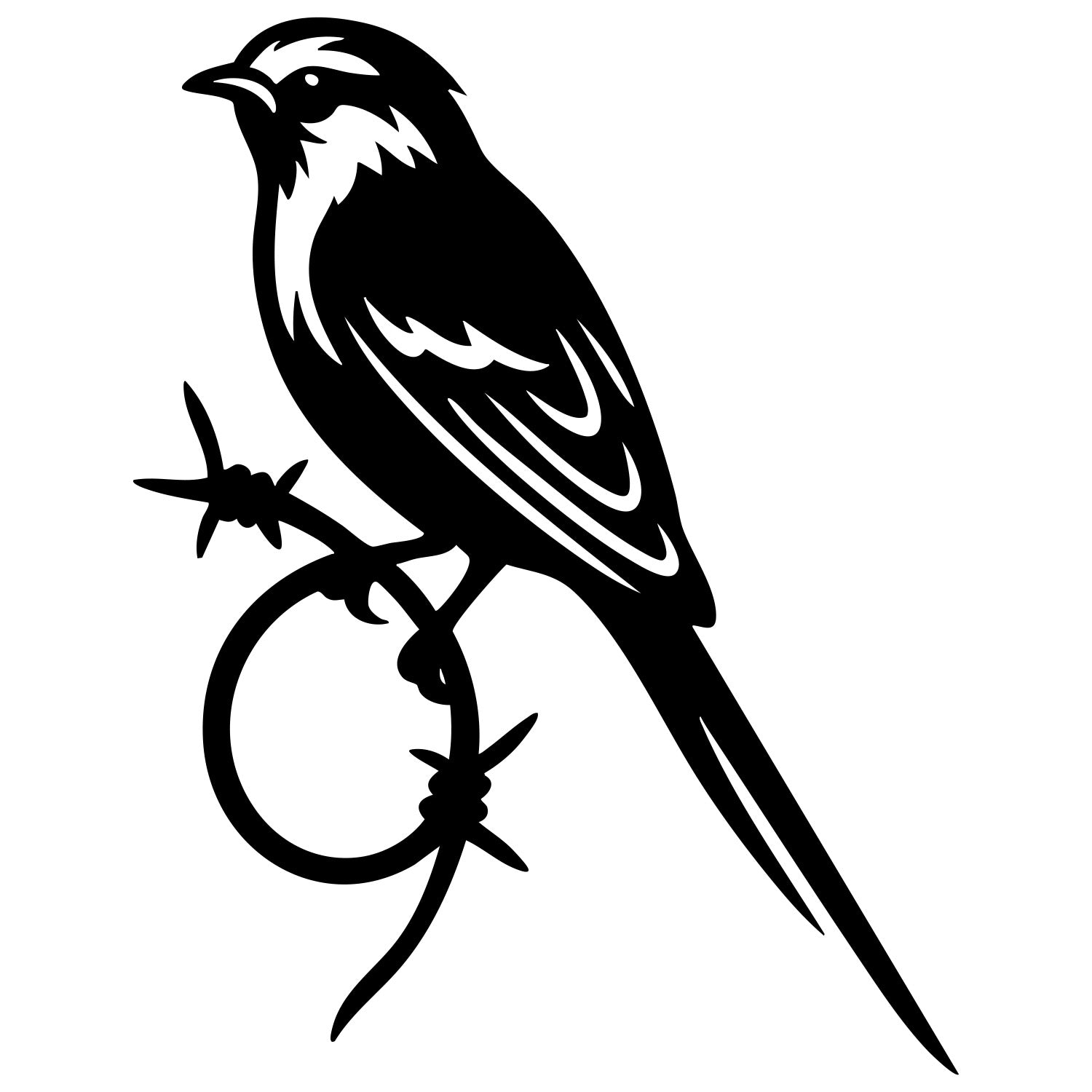 Long Tailed Finch DXF File – CNC Cutting Design | ABFINCH404