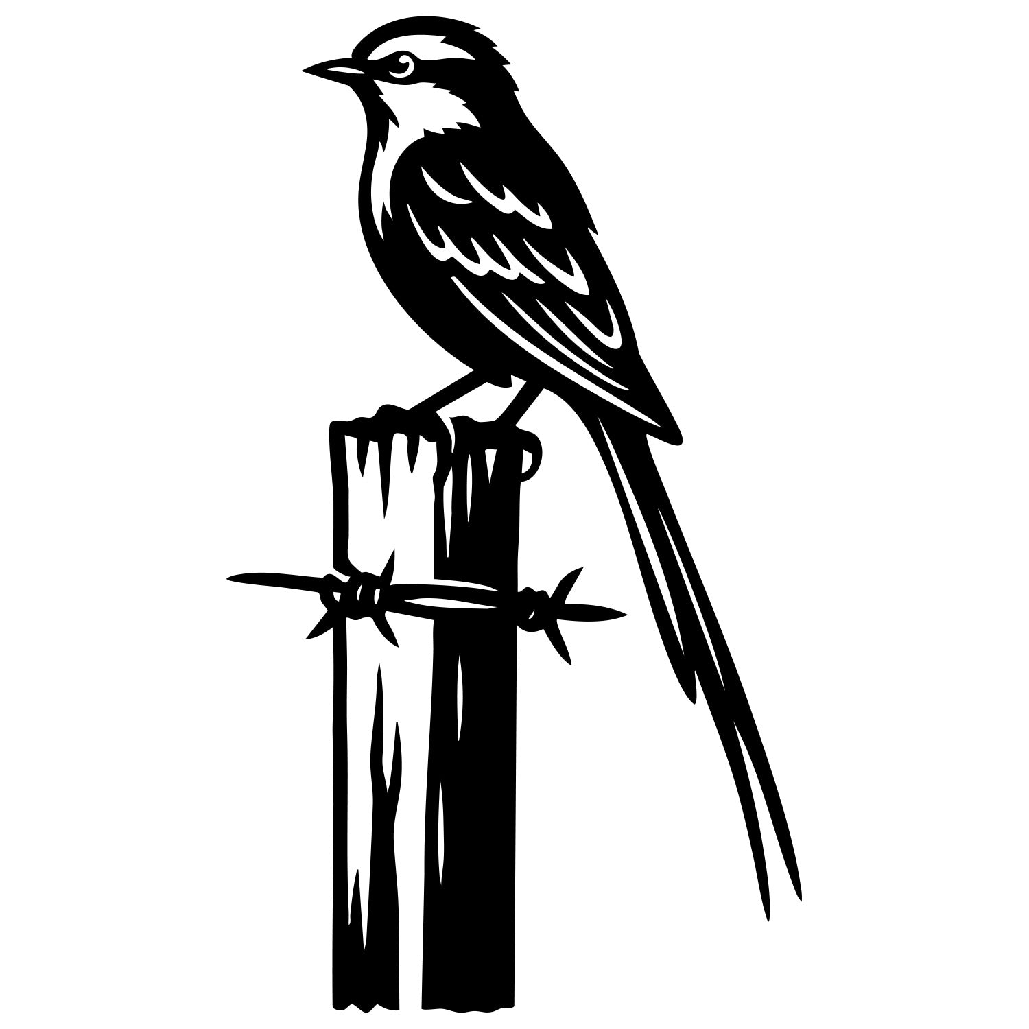 Long Tailed Finch DXF File – CNC Cutting Design | ABFINCH409