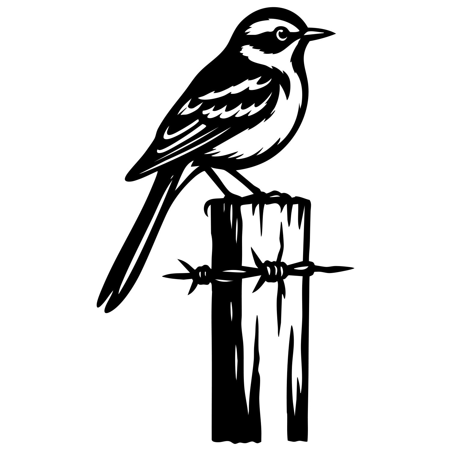 Long Tailed Finch DXF File – CNC Cutting Design | ABFINCH410