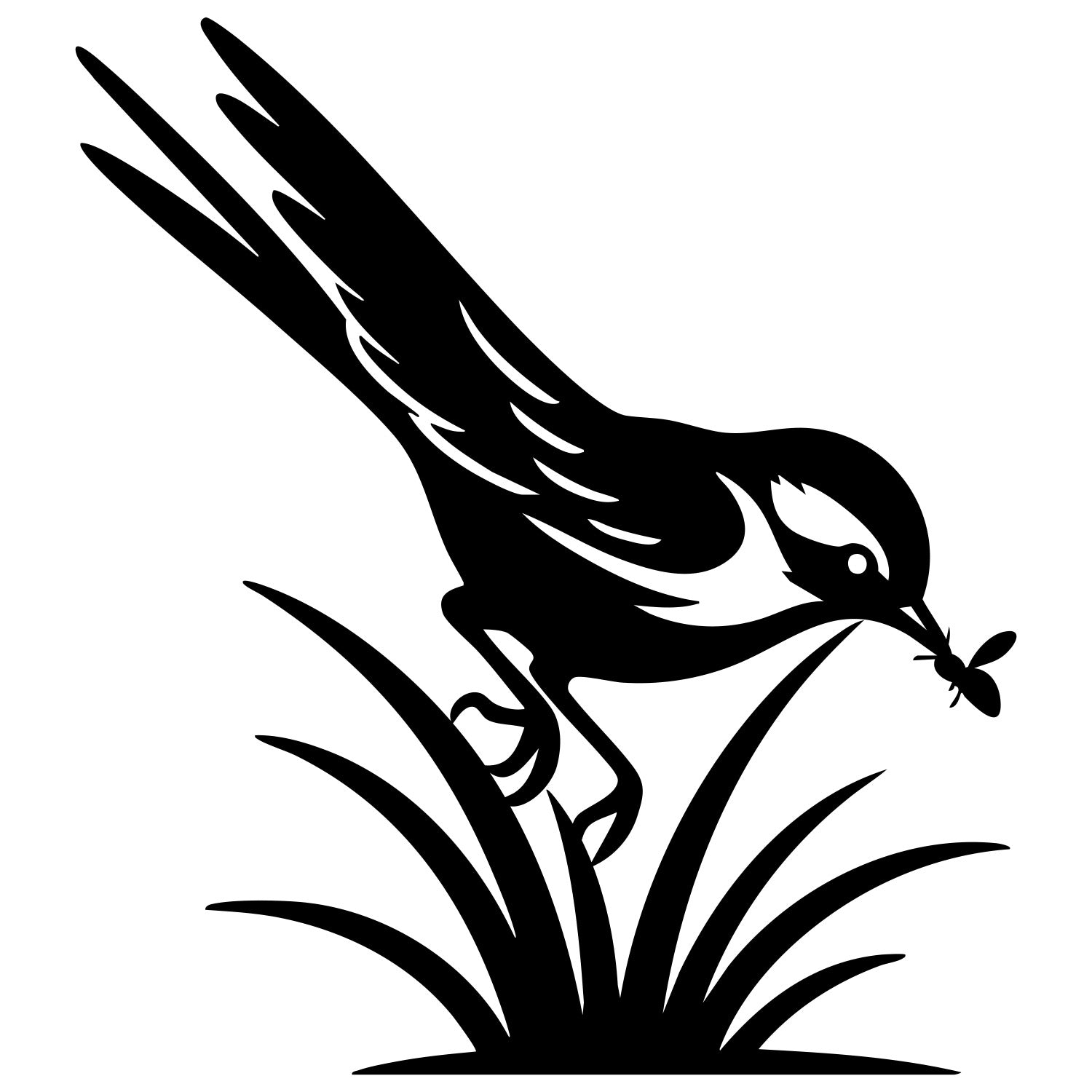 Long Tailed Finch DXF File – CNC Cutting Design | ABFINCH411