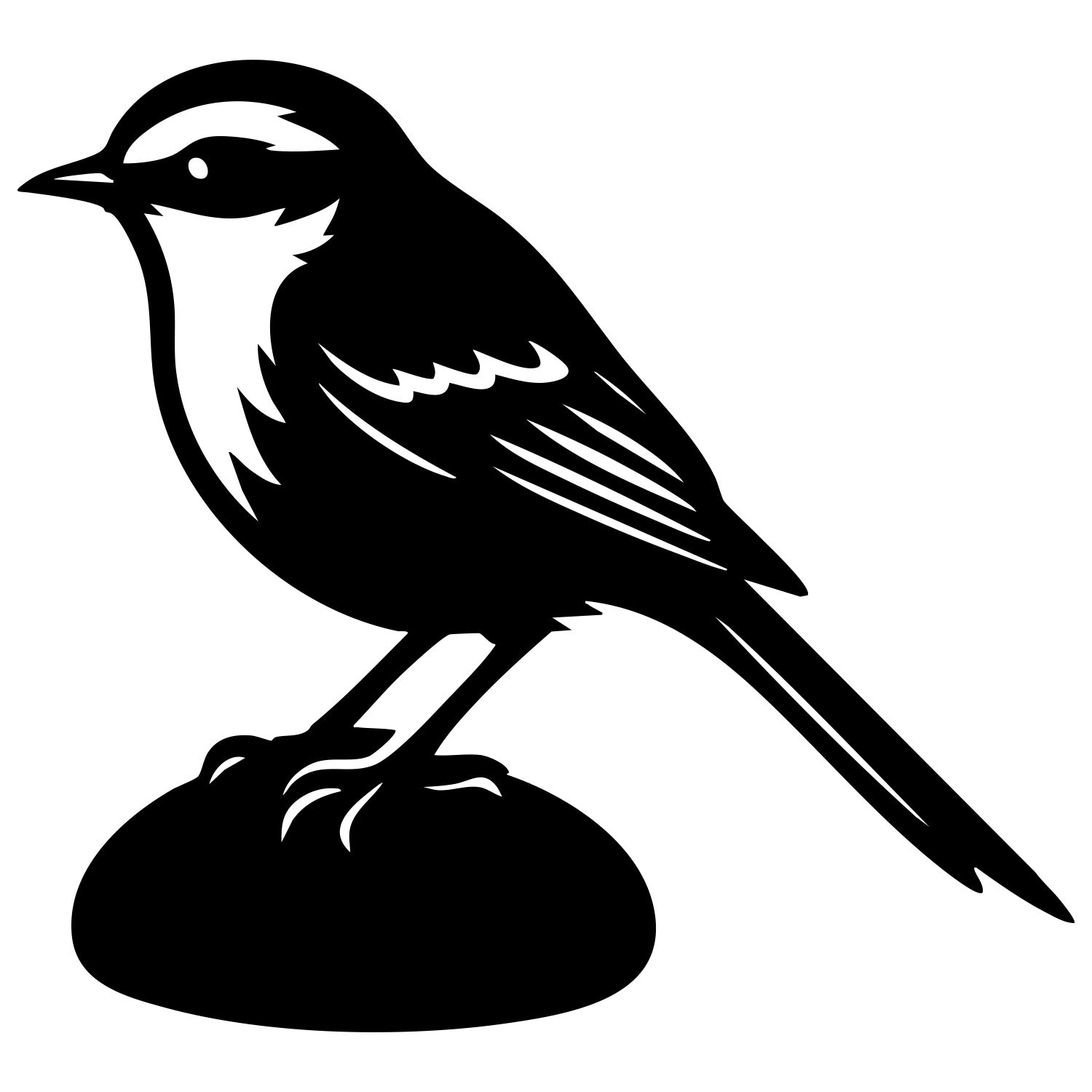 Long Tailed Finch DXF File – CNC Cutting Design | ABFINCH414