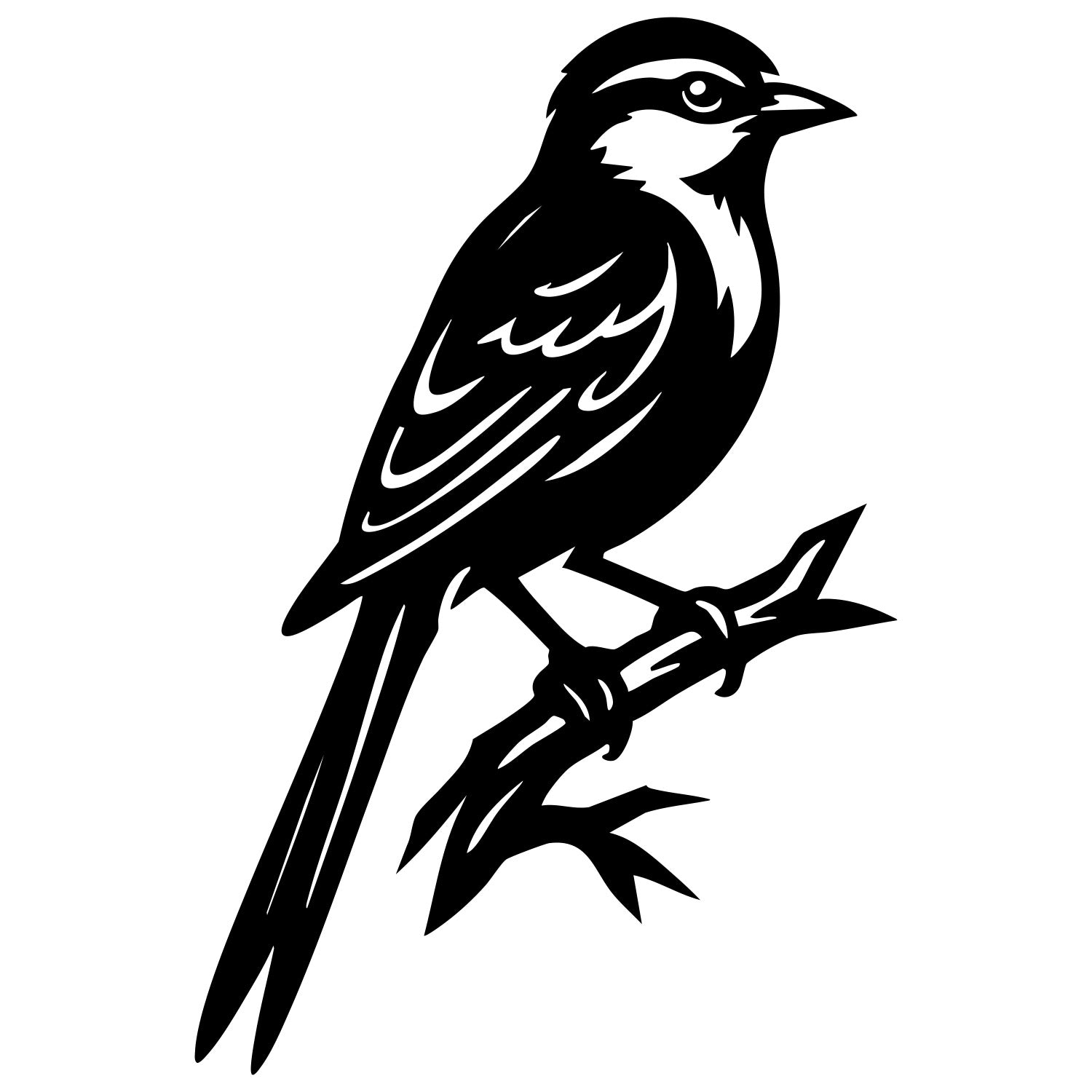 Long Tailed Finch DXF File – CNC Cutting Design | ABFINCH415