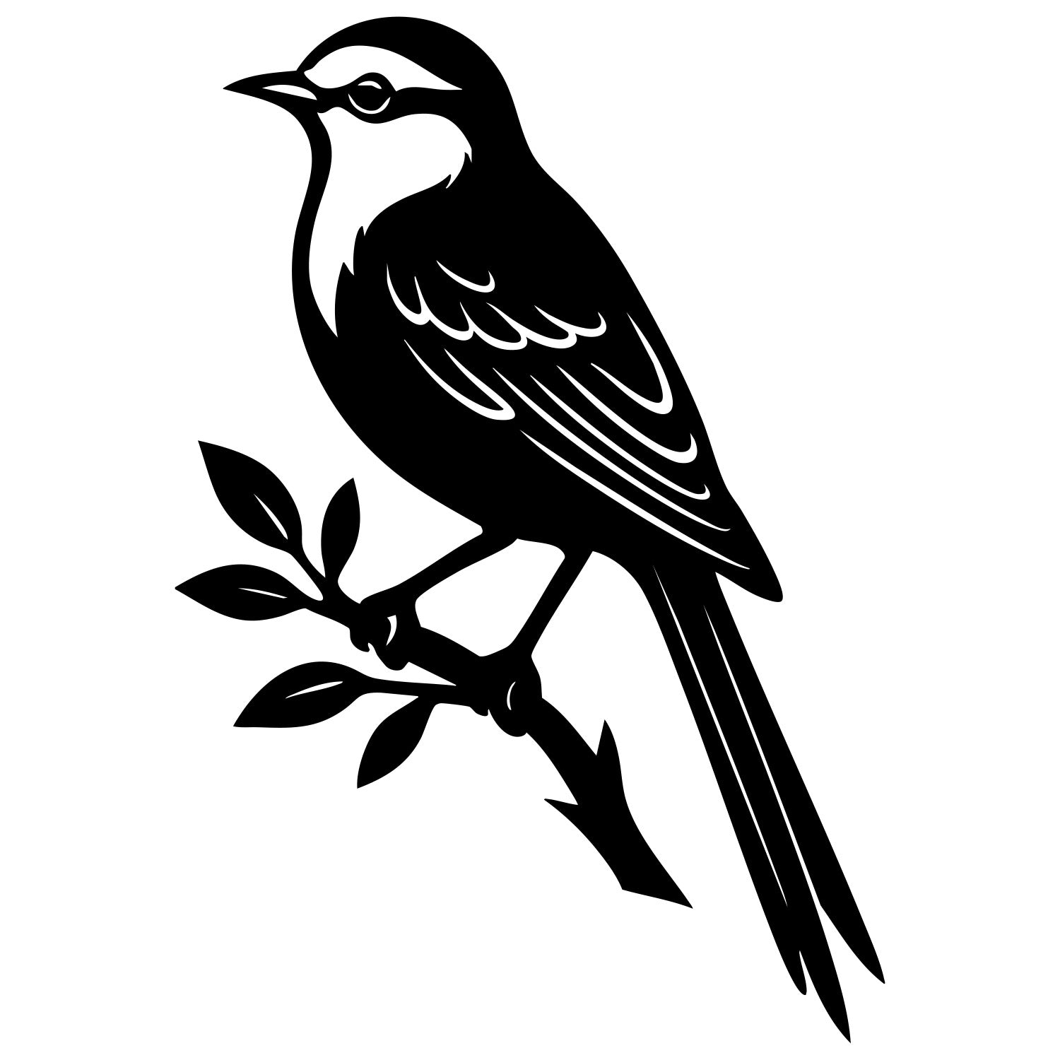 Long Tailed Finch DXF File – CNC Cutting Design | ABFINCH416