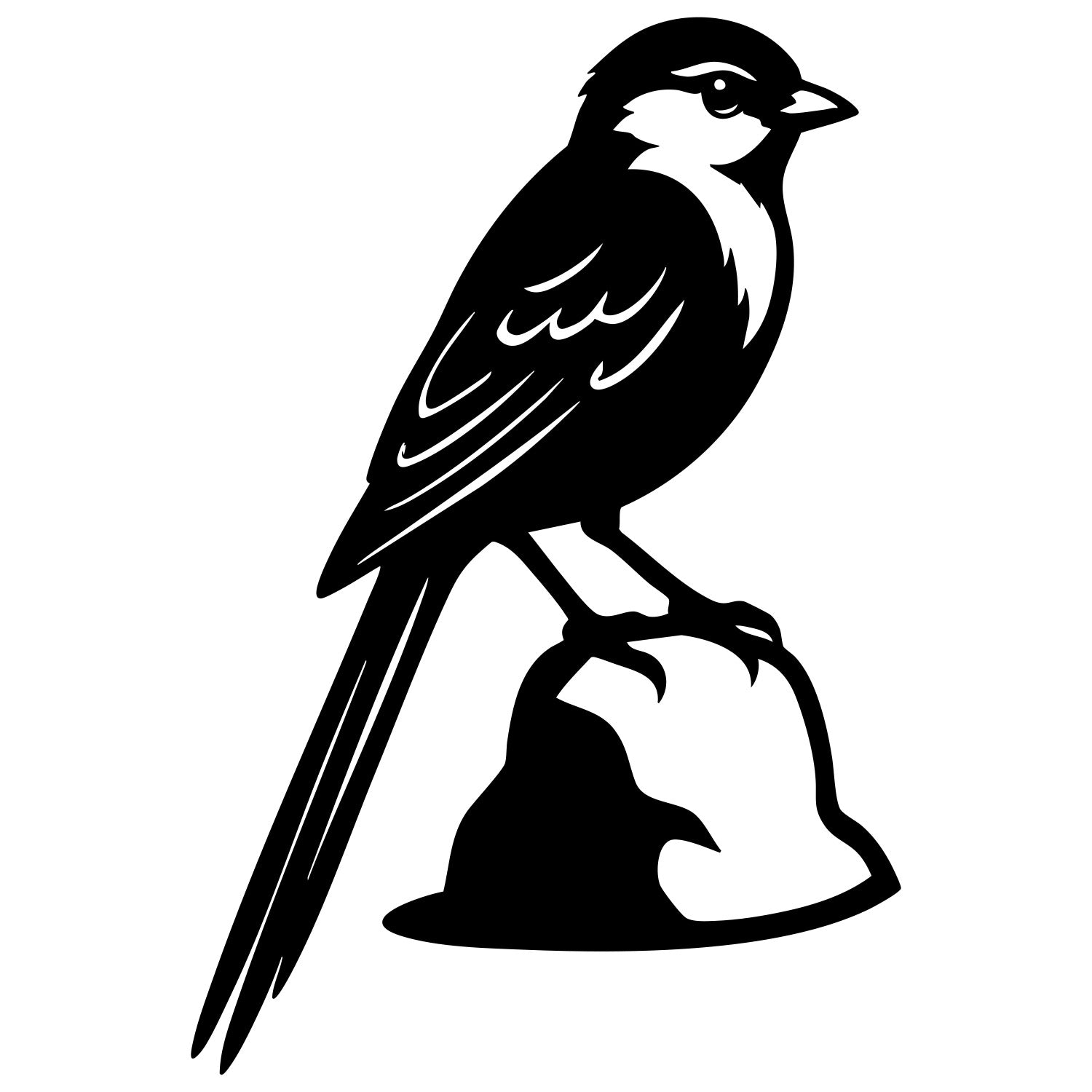 Long Tailed Finch DXF File – CNC Cutting Design | ABFINCH417