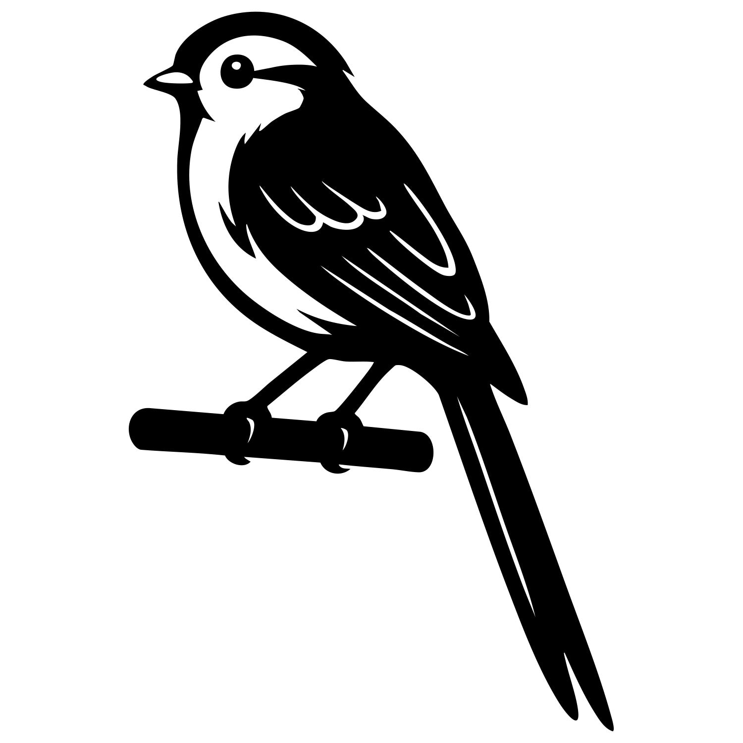 Long Tailed Finch DXF File – CNC Cutting Design | ABFINCH418