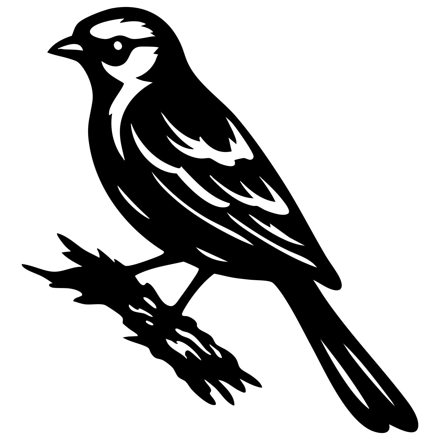 Long Tailed Finch DXF File – CNC Cutting Design | ABFINCH420