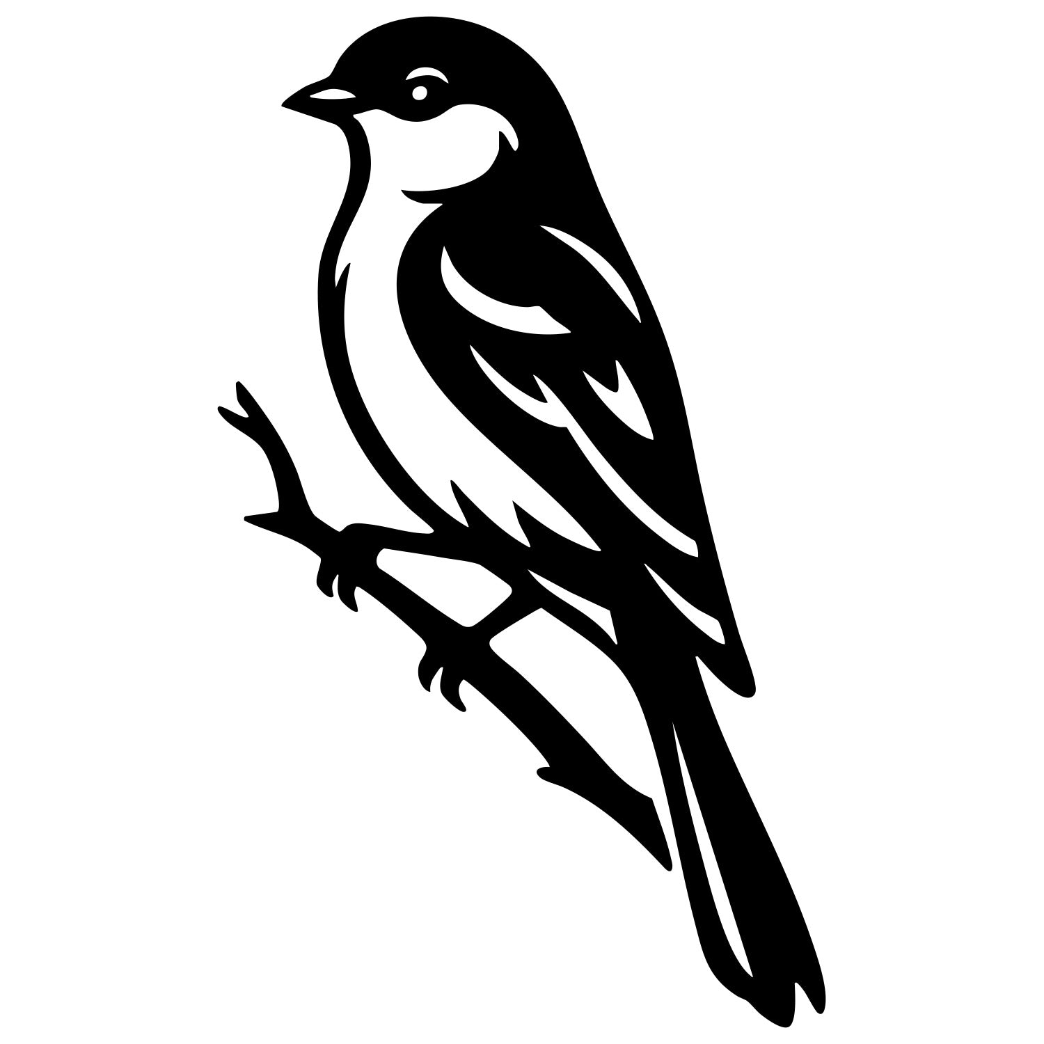 Long Tailed Finch DXF File – CNC Cutting Design | ABFINCH421