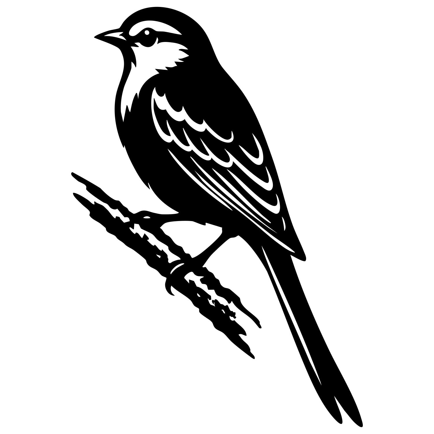 Long Tailed Finch DXF File – CNC Cutting Design | ABFINCH423
