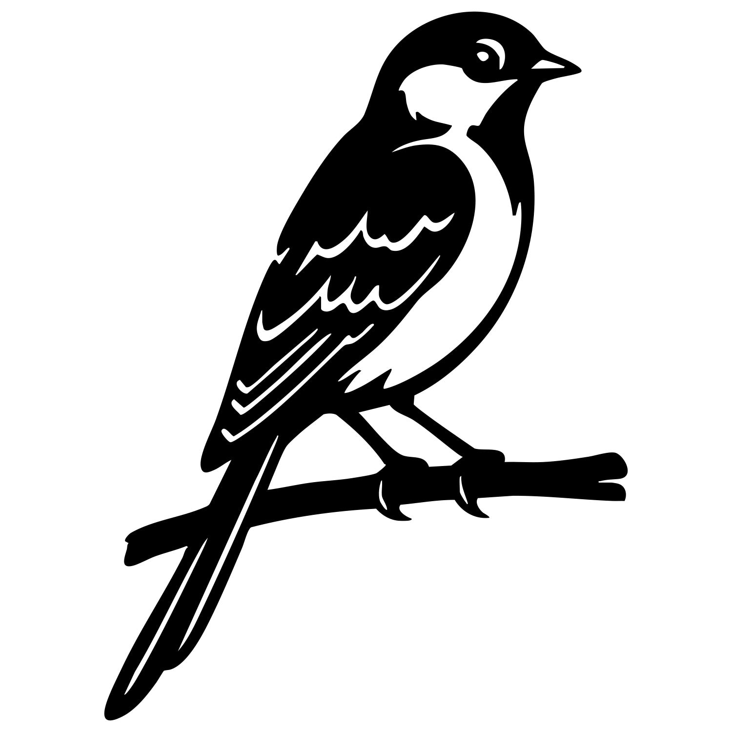 Long Tailed Finch DXF File – CNC Cutting Design | ABFINCH425