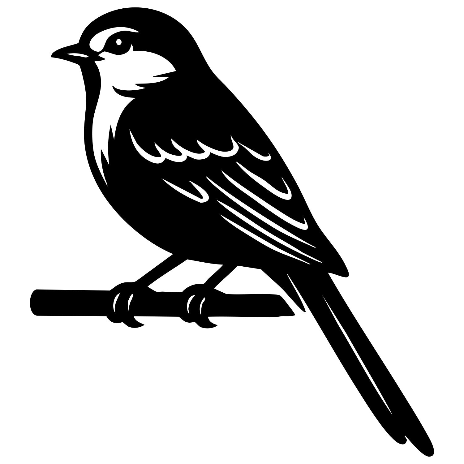Long Tailed Finch DXF File – CNC Cutting Design | ABFINCH428
