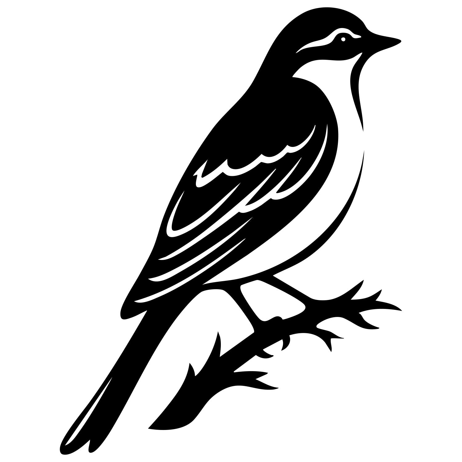 Long Tailed Finch DXF File – CNC Cutting Design | ABFINCH431