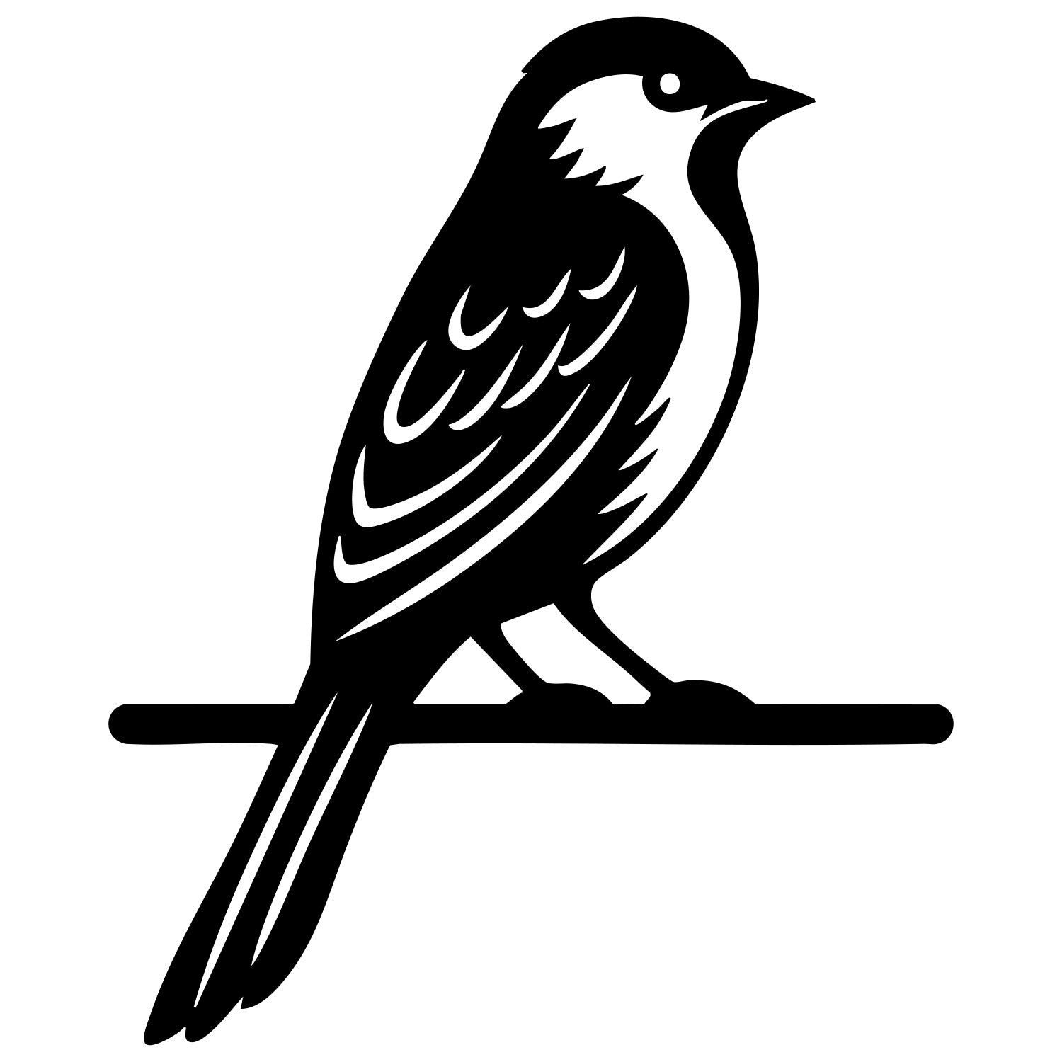 Long Tailed Finch DXF File – CNC Cutting Design | ABFINCH433