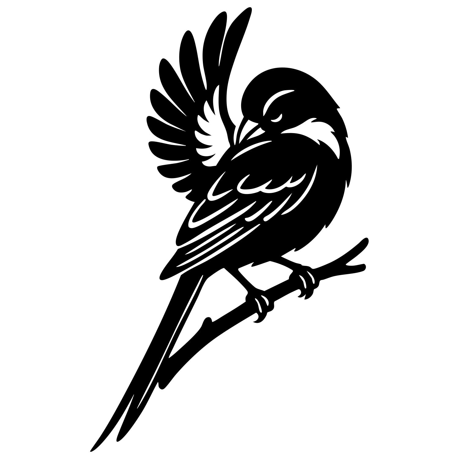 Long Tailed Finch DXF File – CNC Cutting Design | ABFINCH435