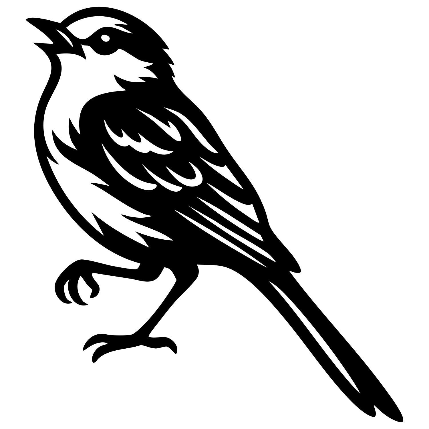 Long Tailed Finch DXF File – CNC Cutting Design | ABFINCH439