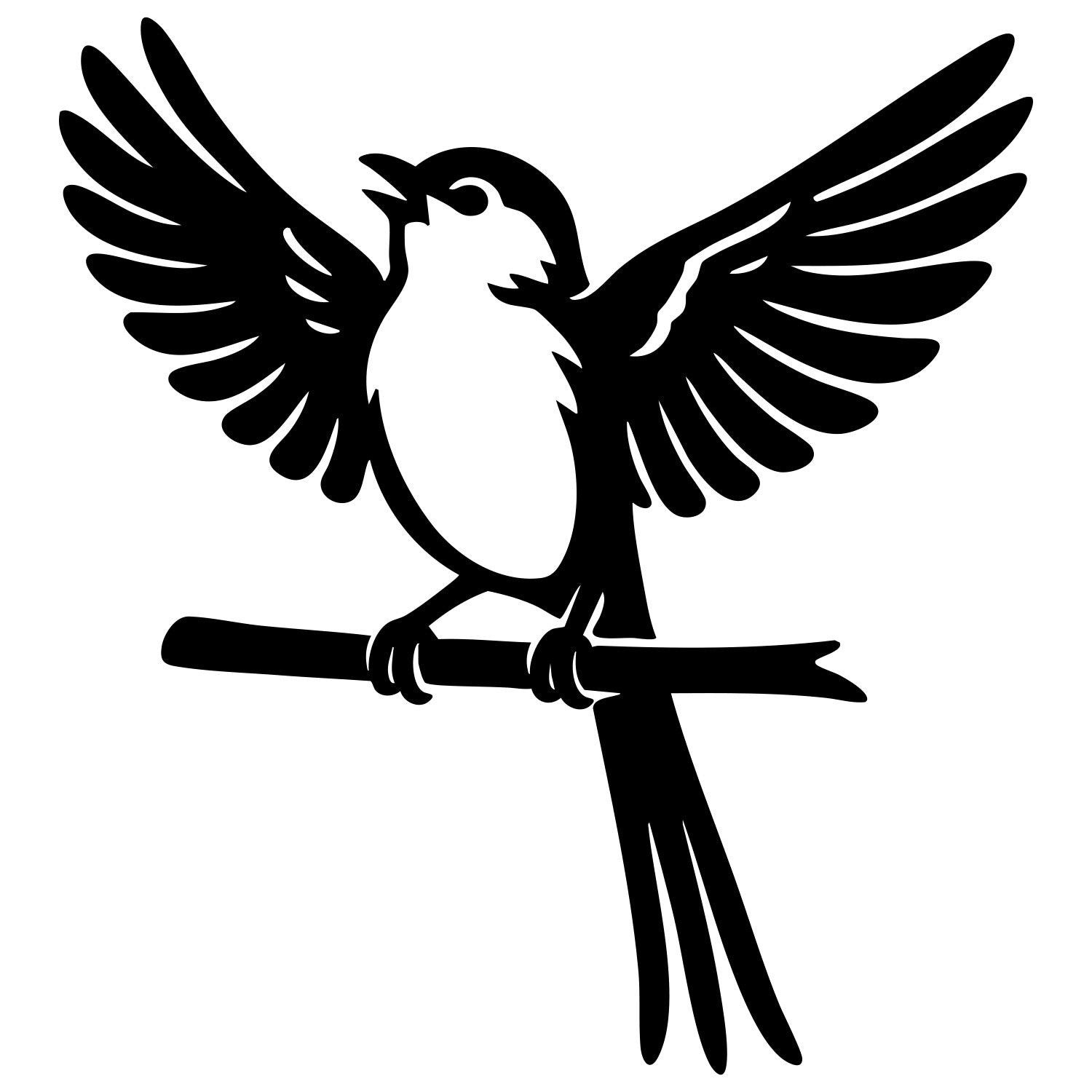 Long Tailed Finch DXF File – CNC Cutting Design | ABFINCH442