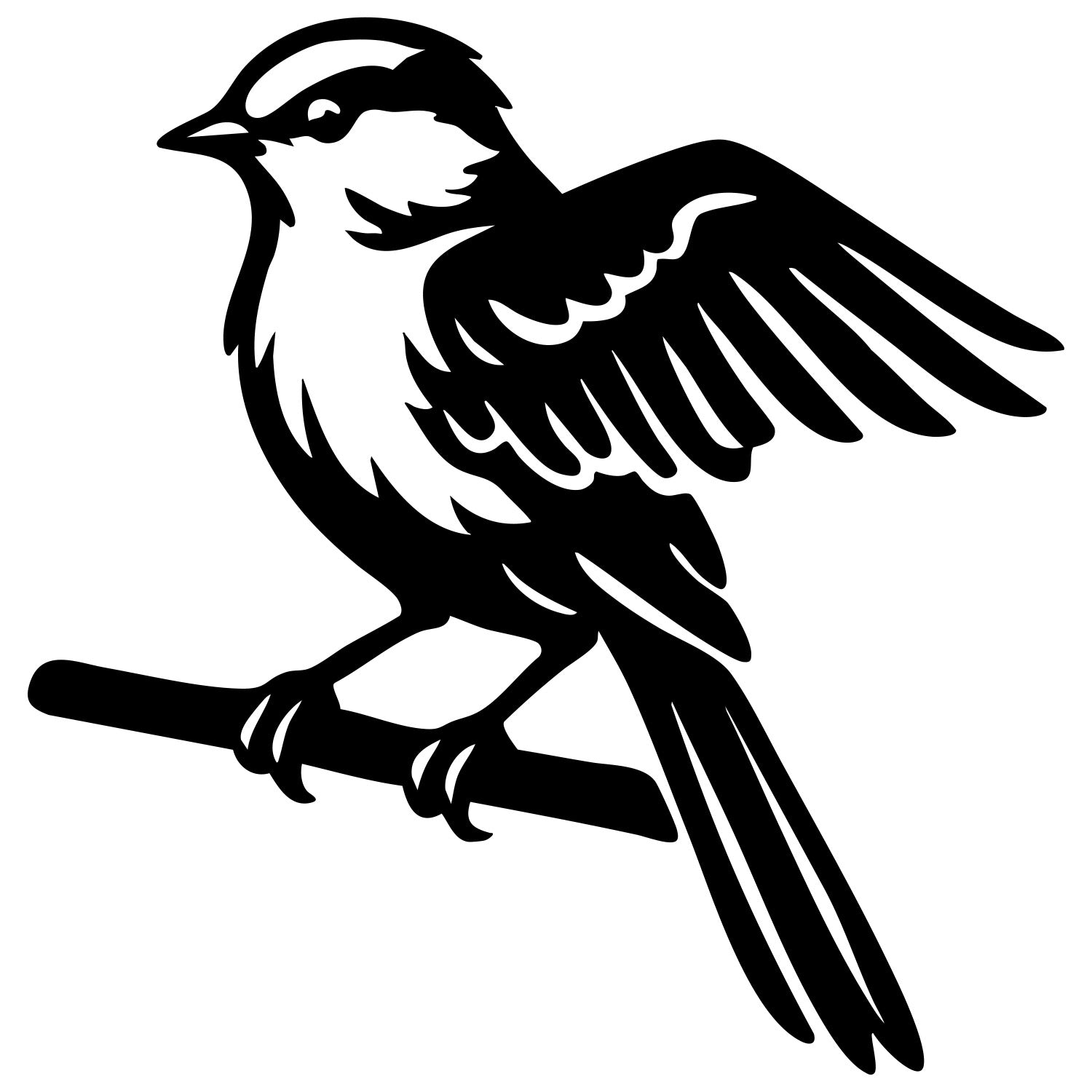 Long Tailed Finch DXF File – CNC Cutting Design | ABFINCH447