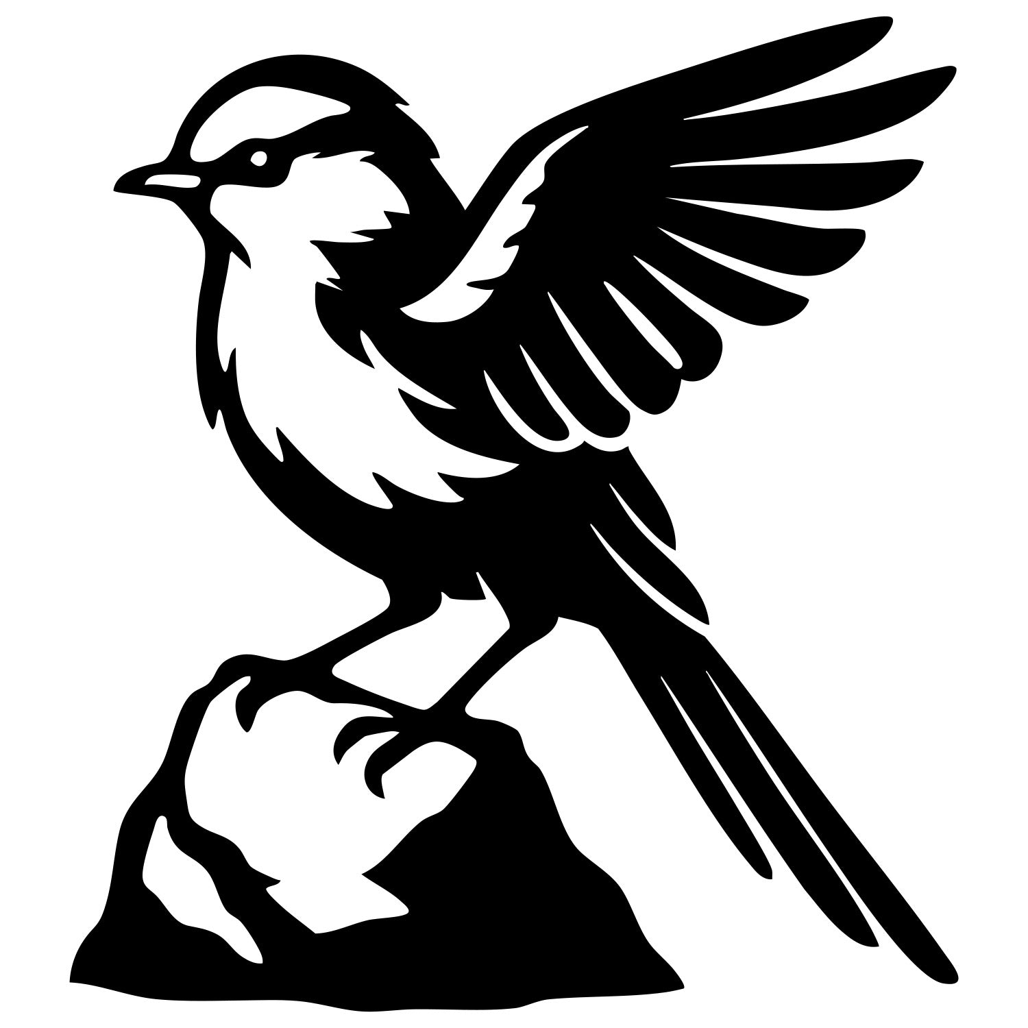 Long Tailed Finch DXF File – CNC Cutting Design | ABFINCH449