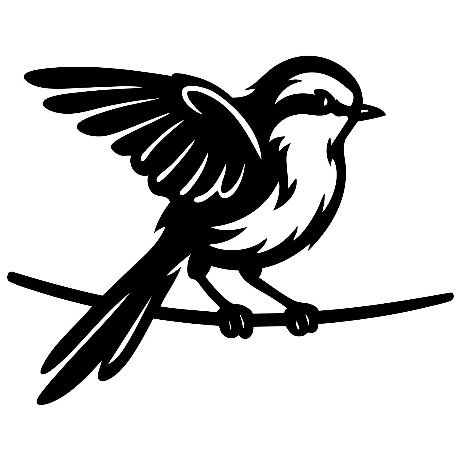 Long Tailed Finch DXF File – CNC Cutting Design | ABFINCH450