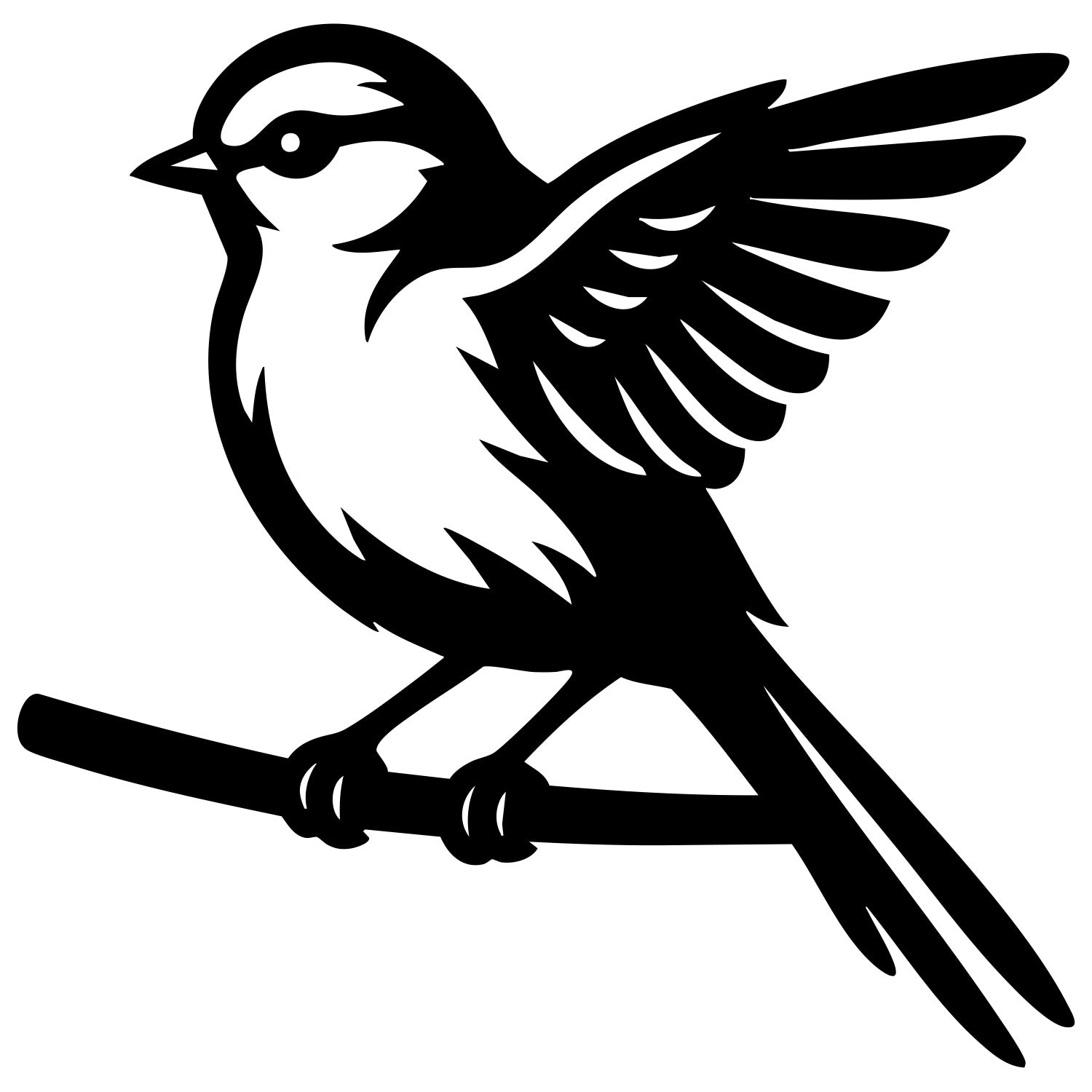 Long Tailed Finch DXF File – CNC Cutting Design | ABFINCH451