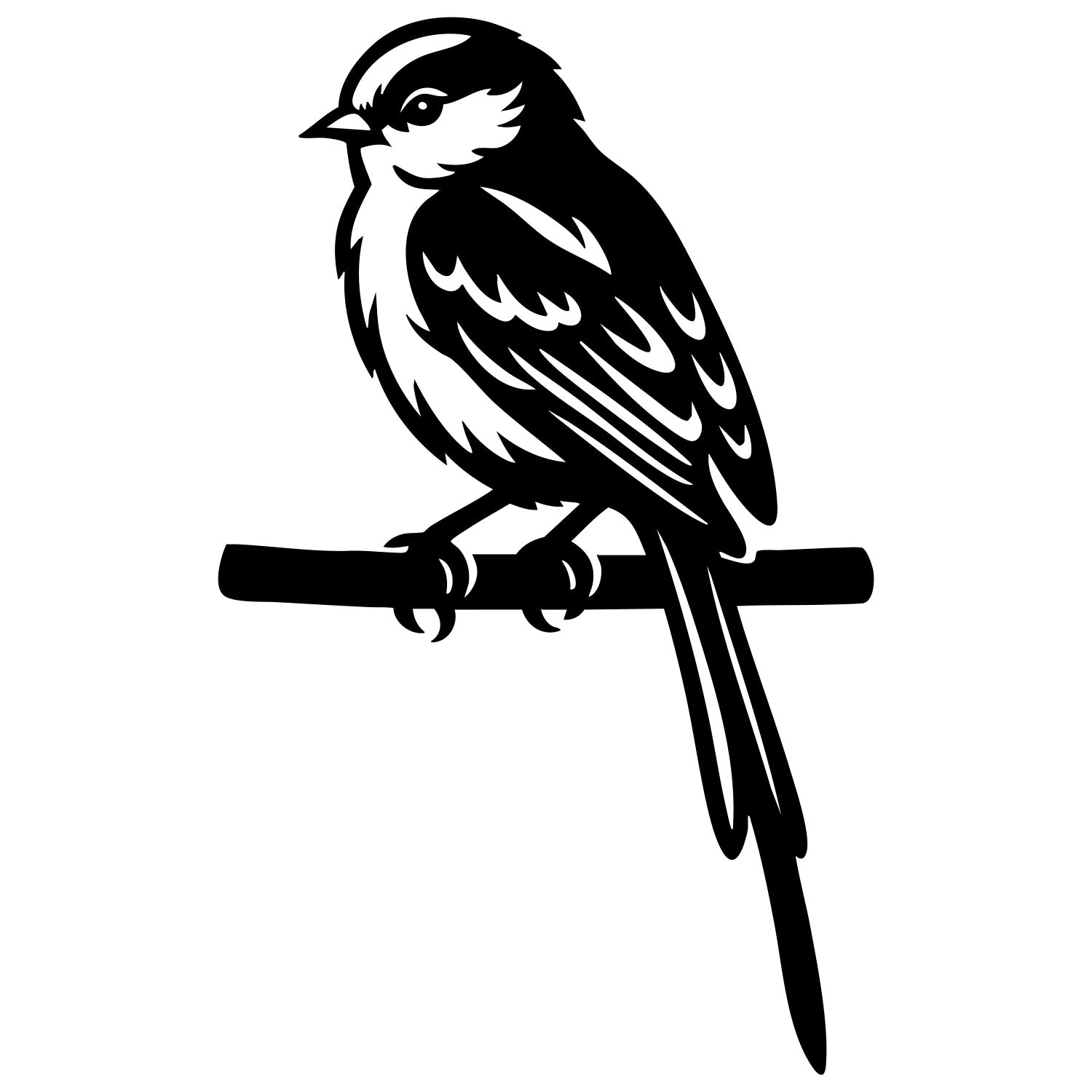 Long Tailed Finch DXF File – CNC Cutting Design | ABFINCH457