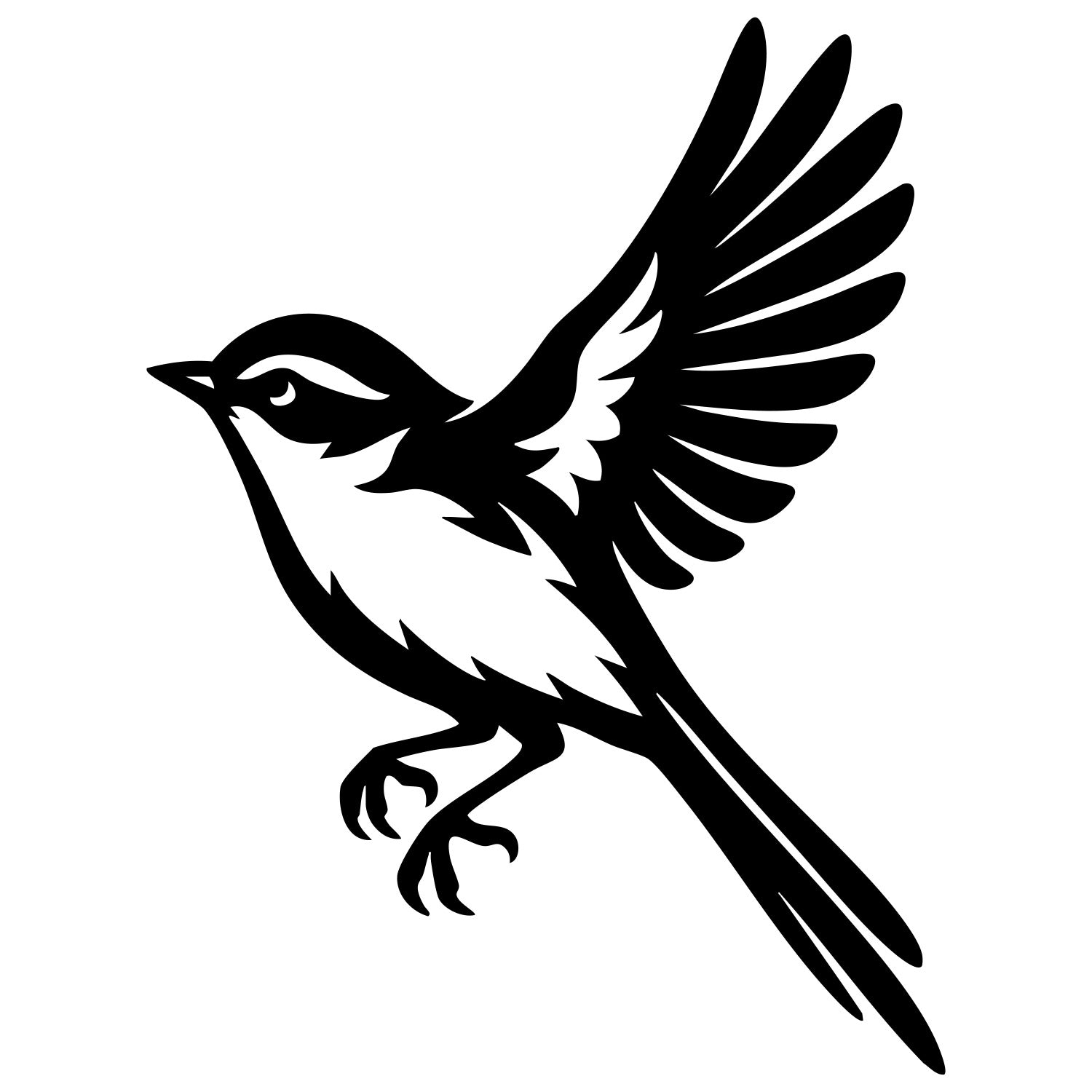 Long Tailed Finch DXF File – CNC Cutting Design | ABFINCH459