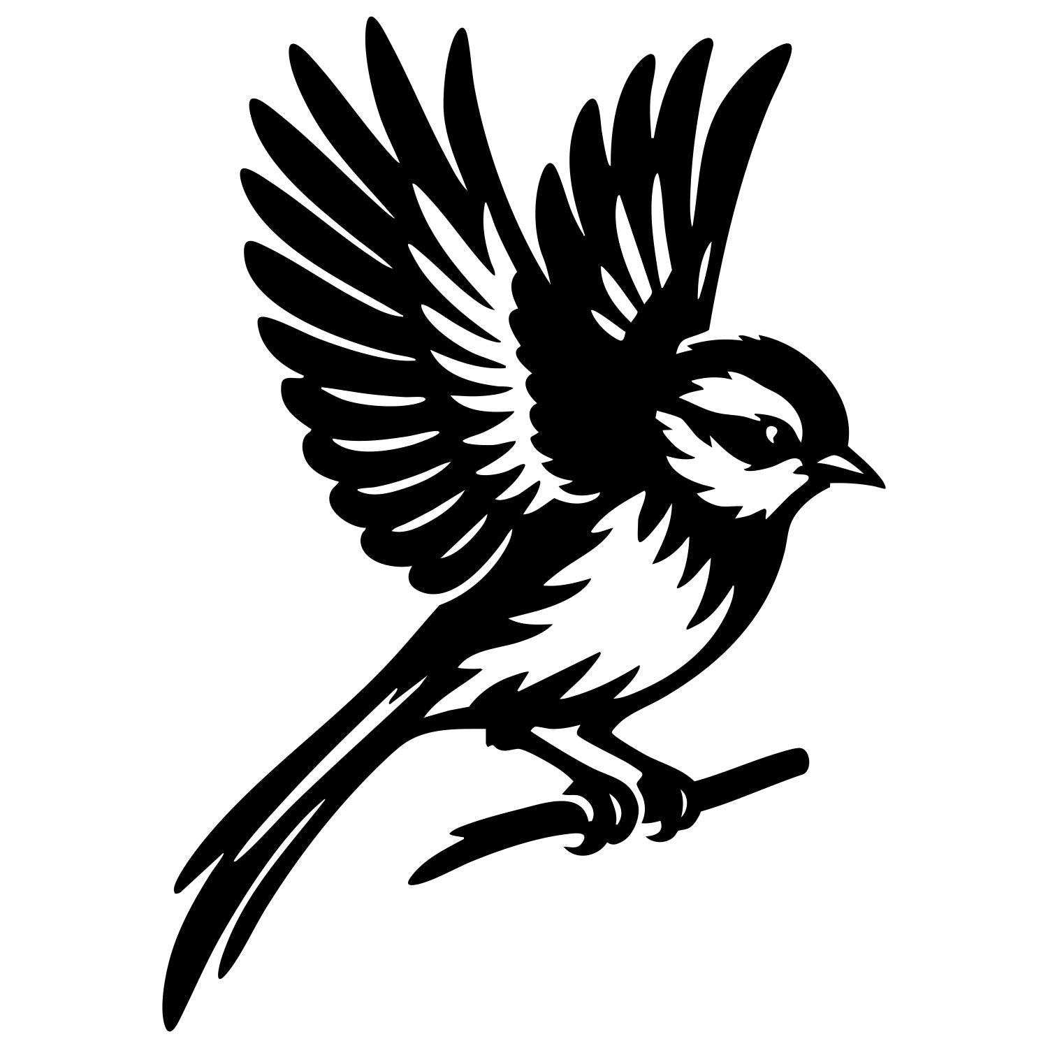 Long Tailed Finch DXF File – CNC Cutting Design | ABFINCH460