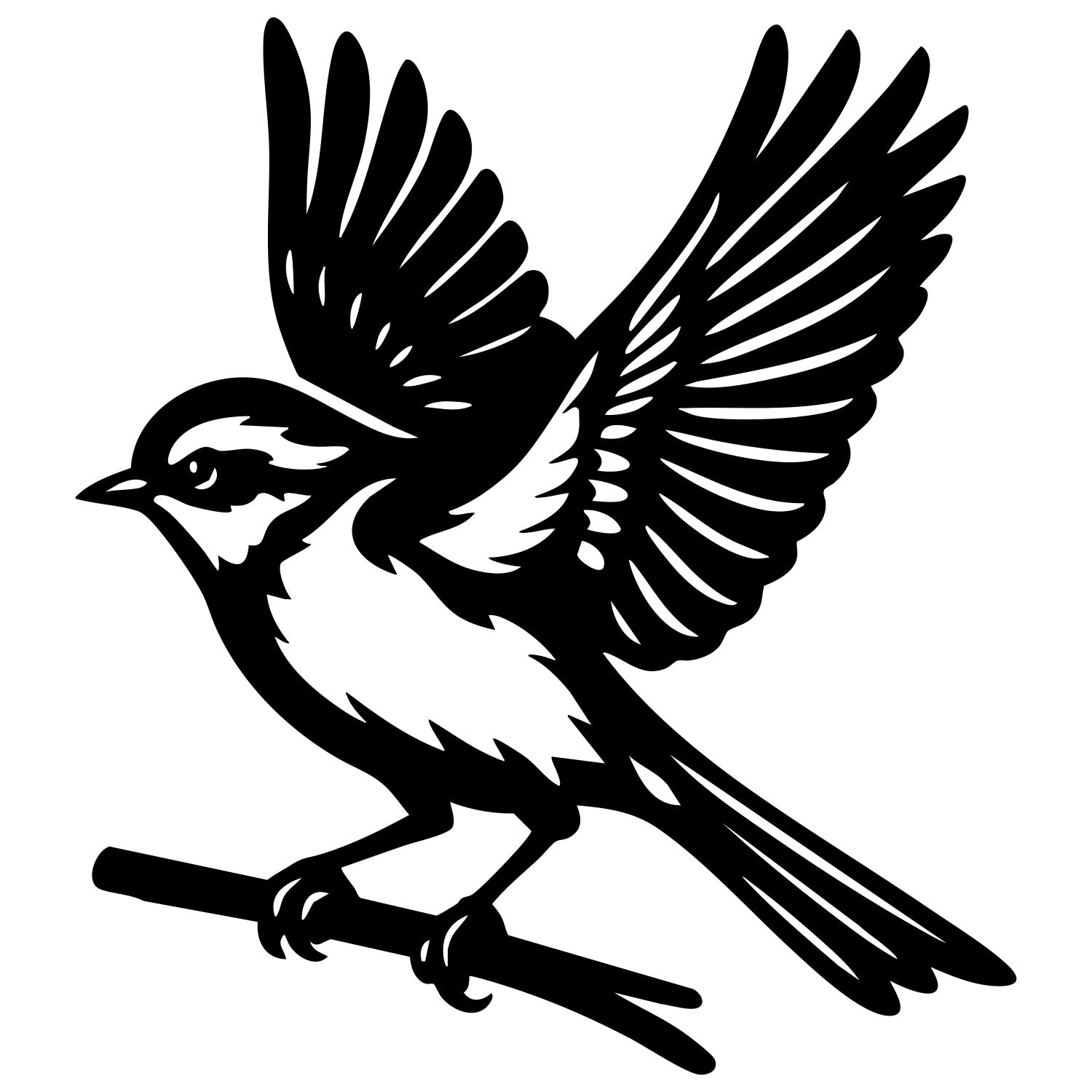 Long Tailed Finch DXF File – CNC Cutting Design | ABFINCH461