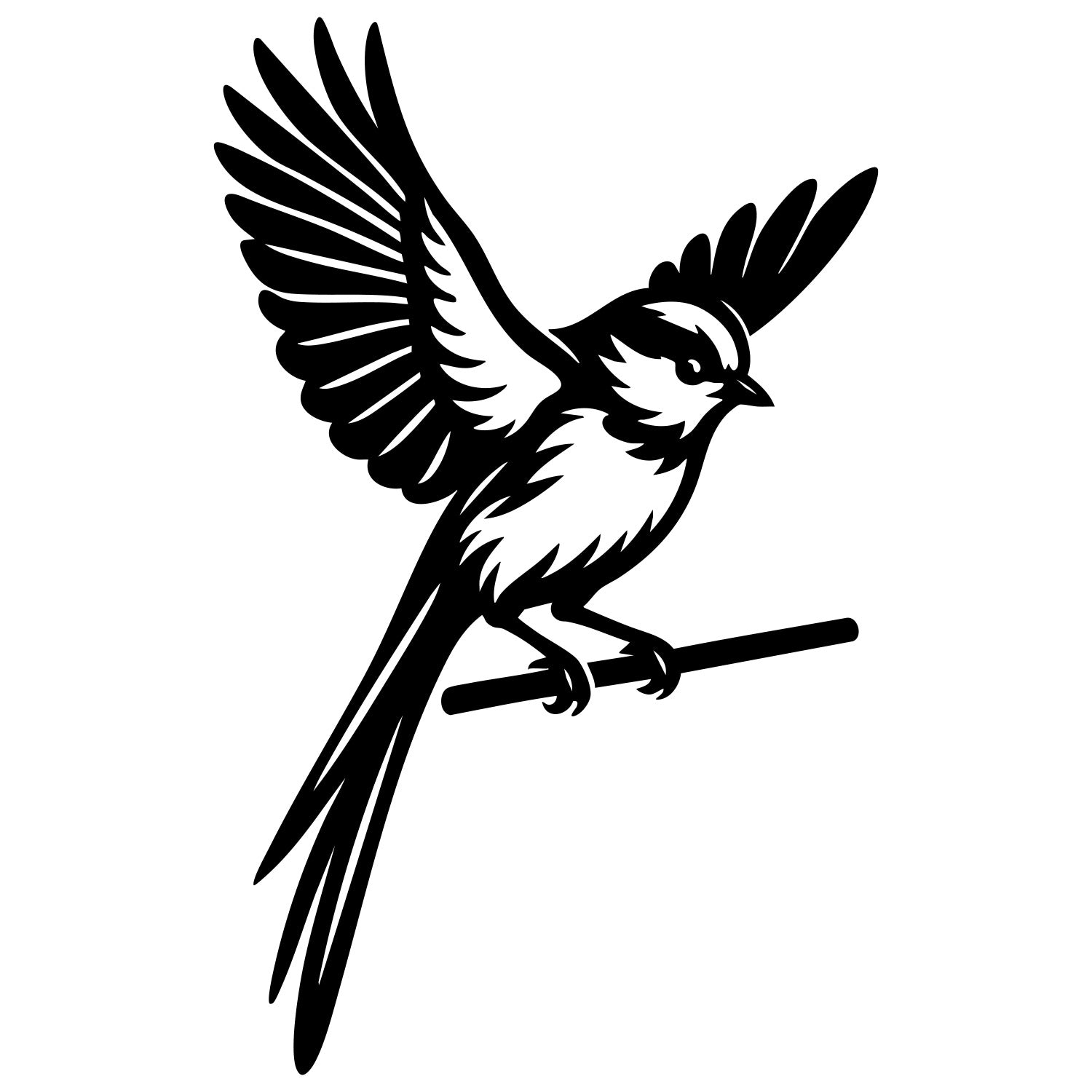 Long Tailed Finch DXF File – CNC Cutting Design | ABFINCH463
