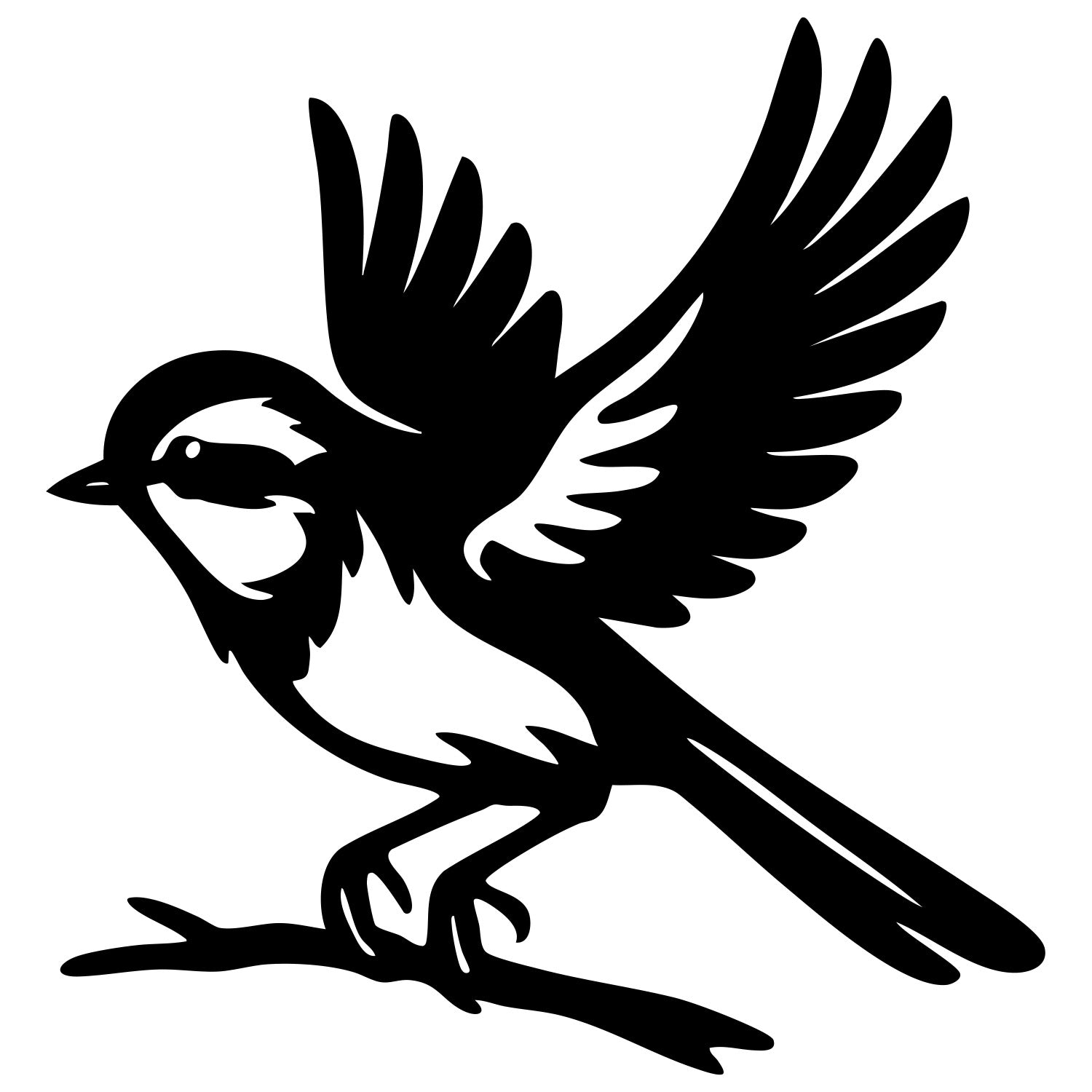 Long Tailed Finch DXF File – CNC Cutting Design | ABFINCH464