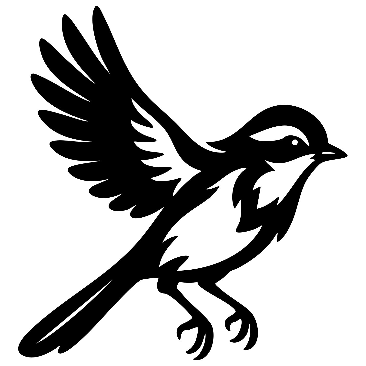 Long Tailed Finch DXF File – CNC Cutting Design | ABFINCH465