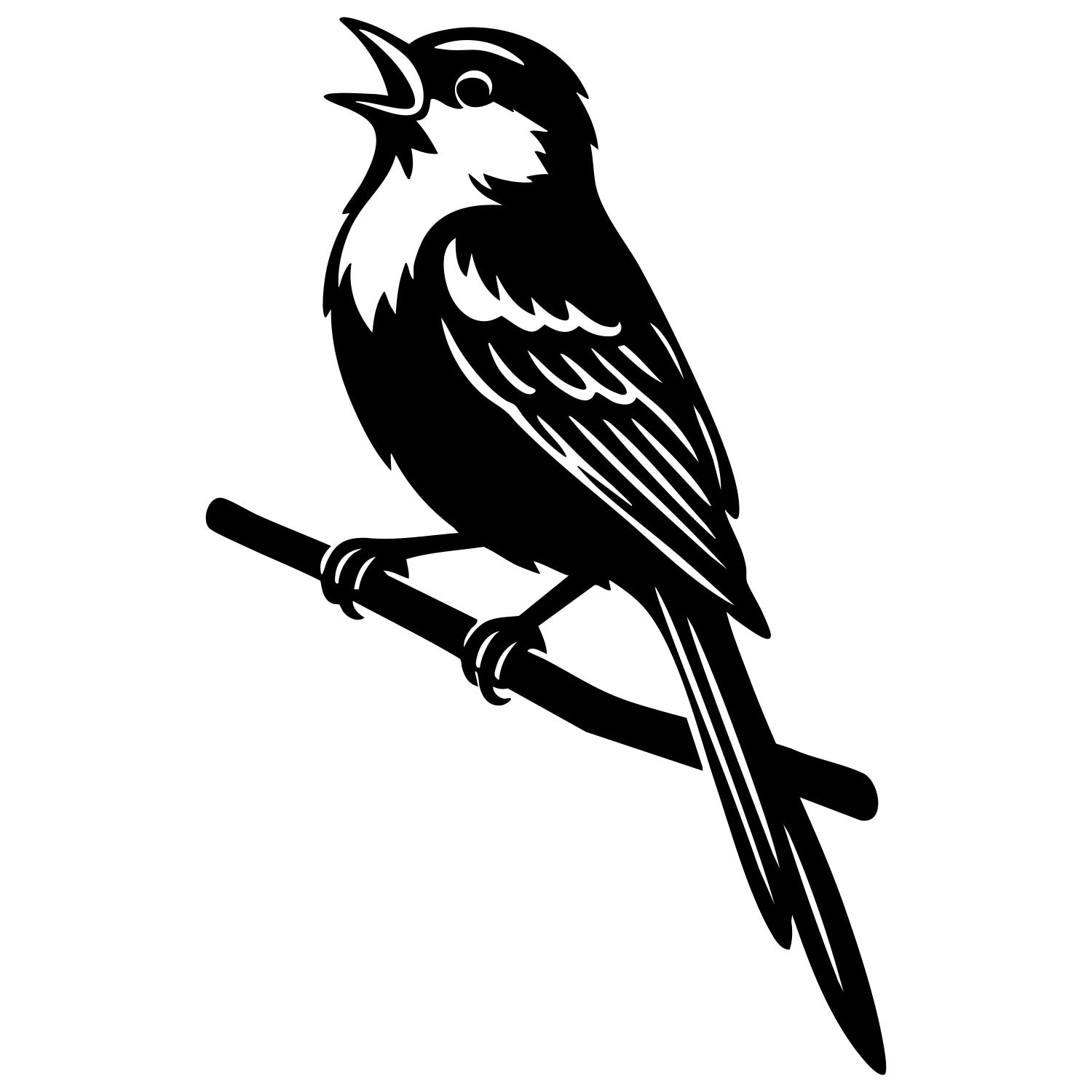 Long Tailed Finch DXF File – CNC Cutting Design | ABFINCH480