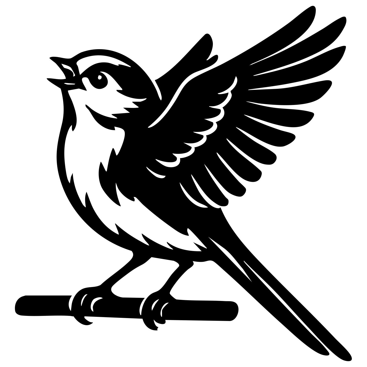 Long Tailed Finch DXF File – CNC Cutting Design | ABFINCH495