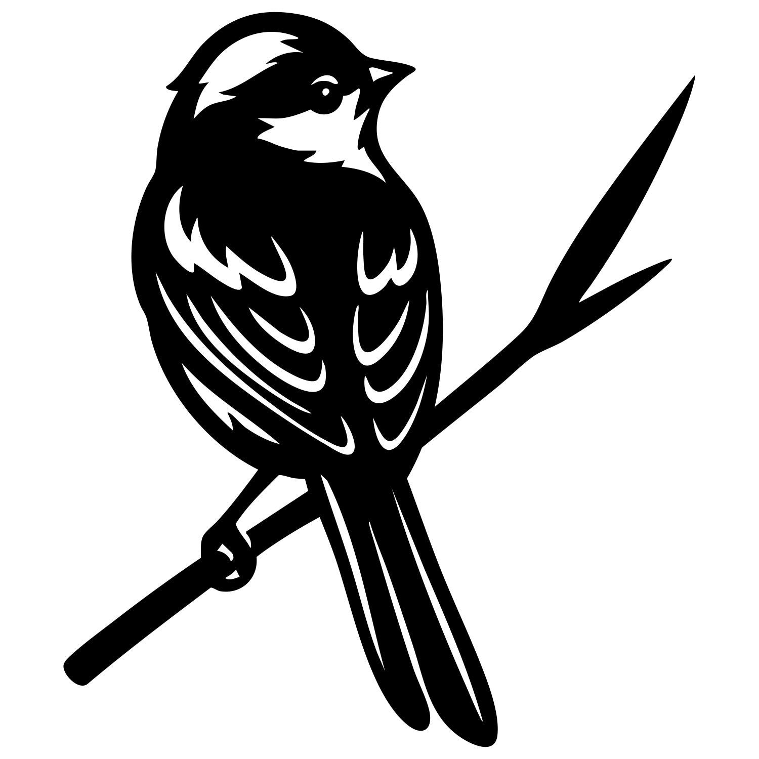 Long Tailed Finch DXF File – CNC Cutting Design | ABFINCH496