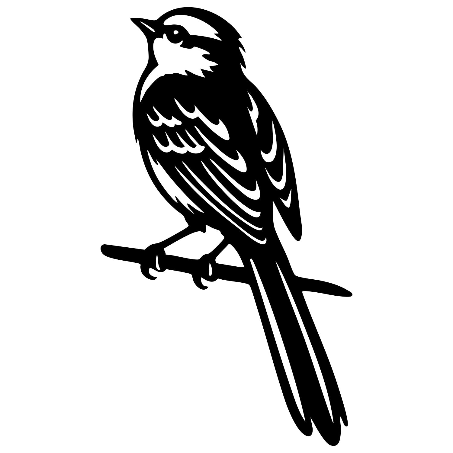 Long Tailed Finch DXF File – CNC Cutting Design | ABFINCH501