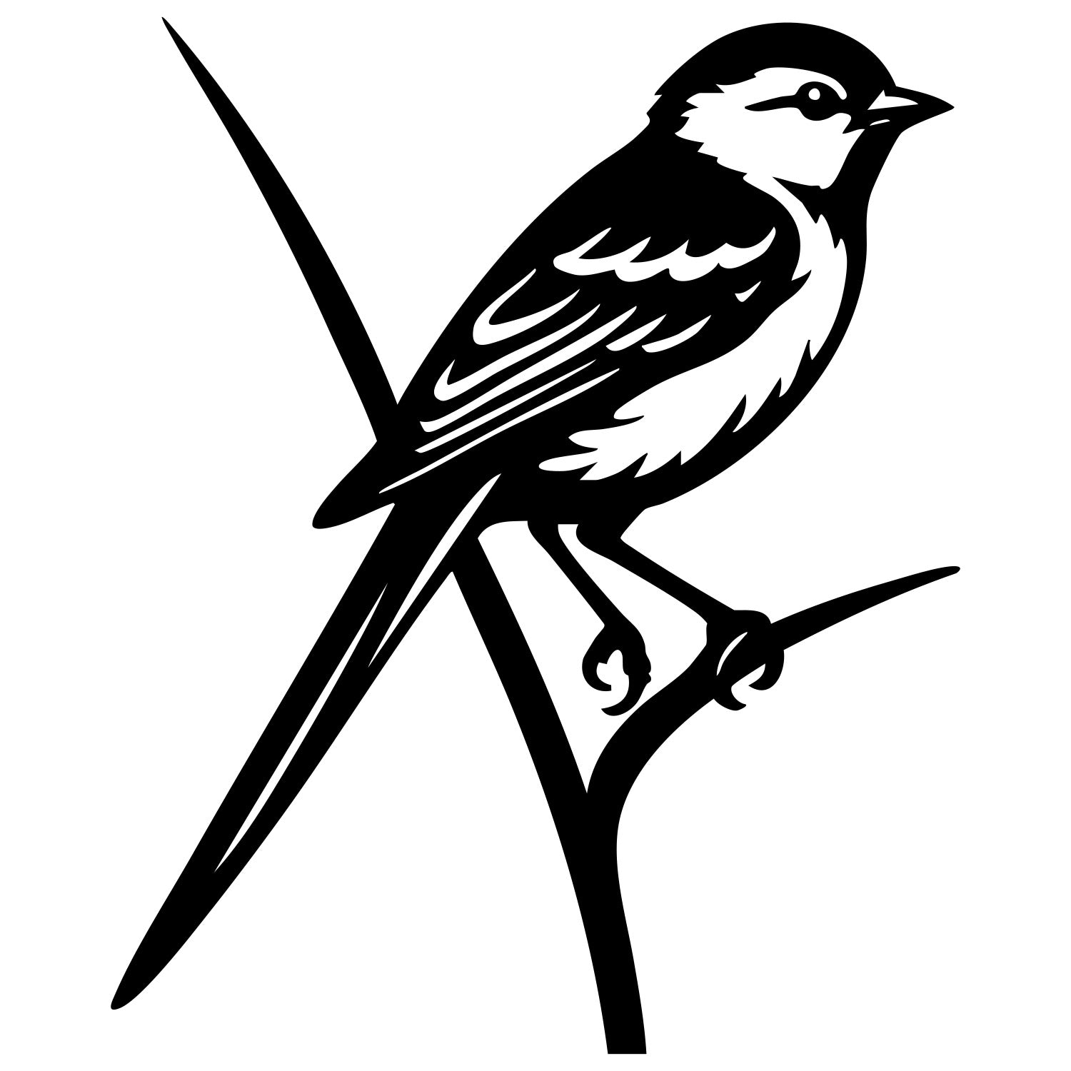 Long Tailed Finch DXF File – CNC Cutting Design | ABFINCH504