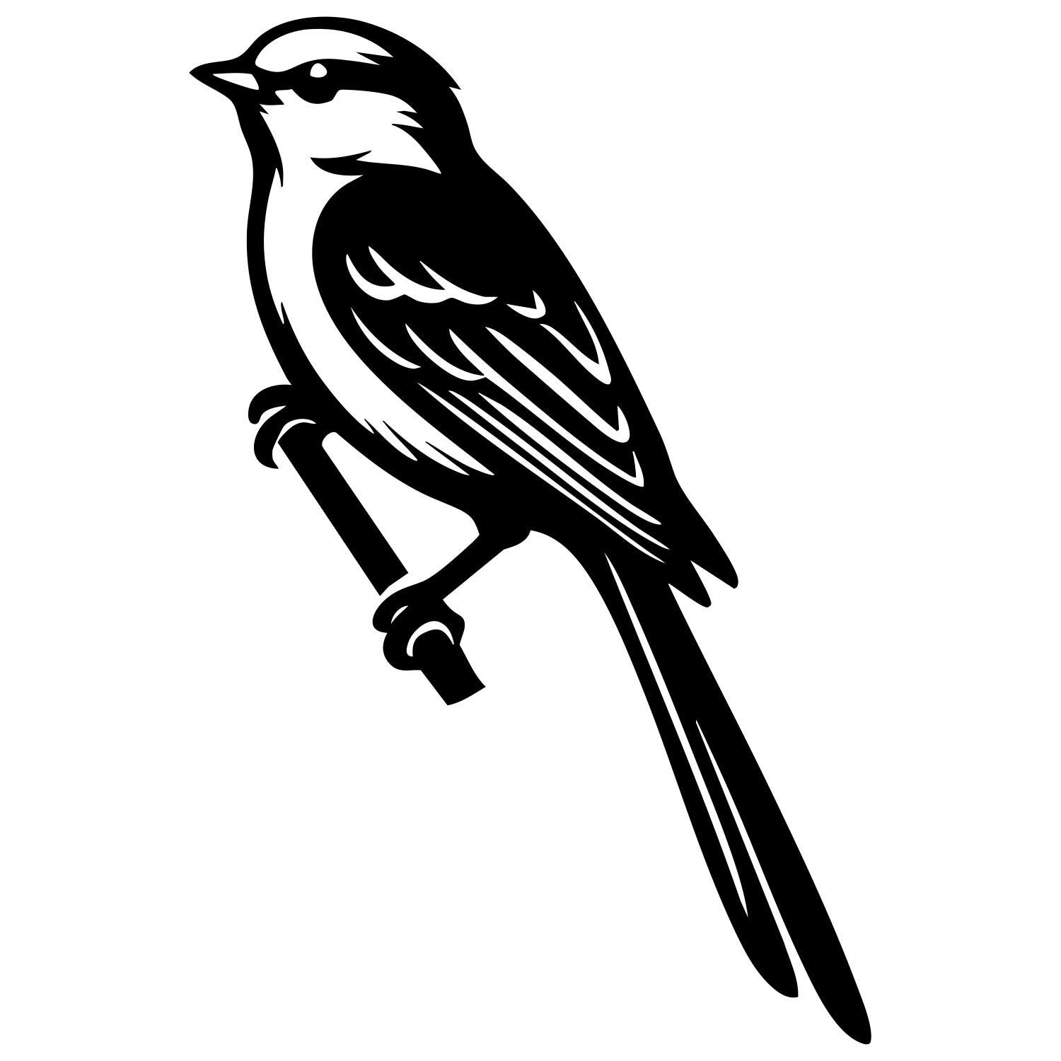 Long Tailed Finch DXF File – CNC Cutting Design | ABFINCH508