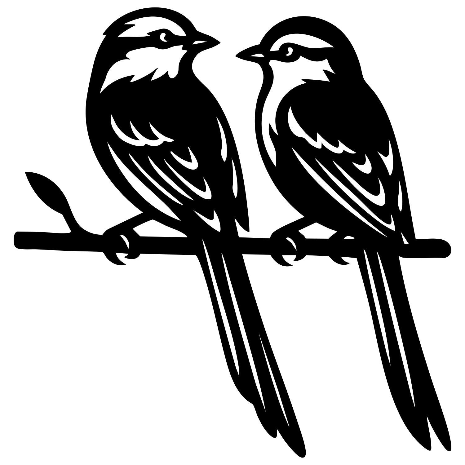 Long Tailed Finch Family DXF File – CNC Cutting Design | ABFINCH470