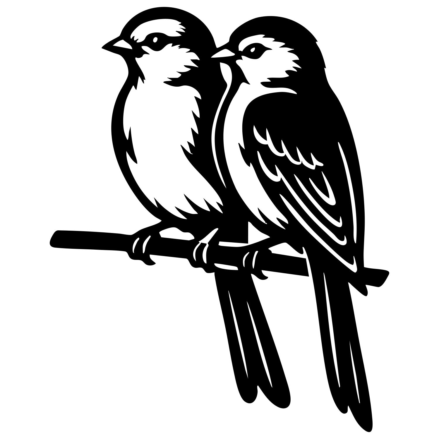 Long Tailed Finch Family DXF File – CNC Cutting Design | ABFINCH472