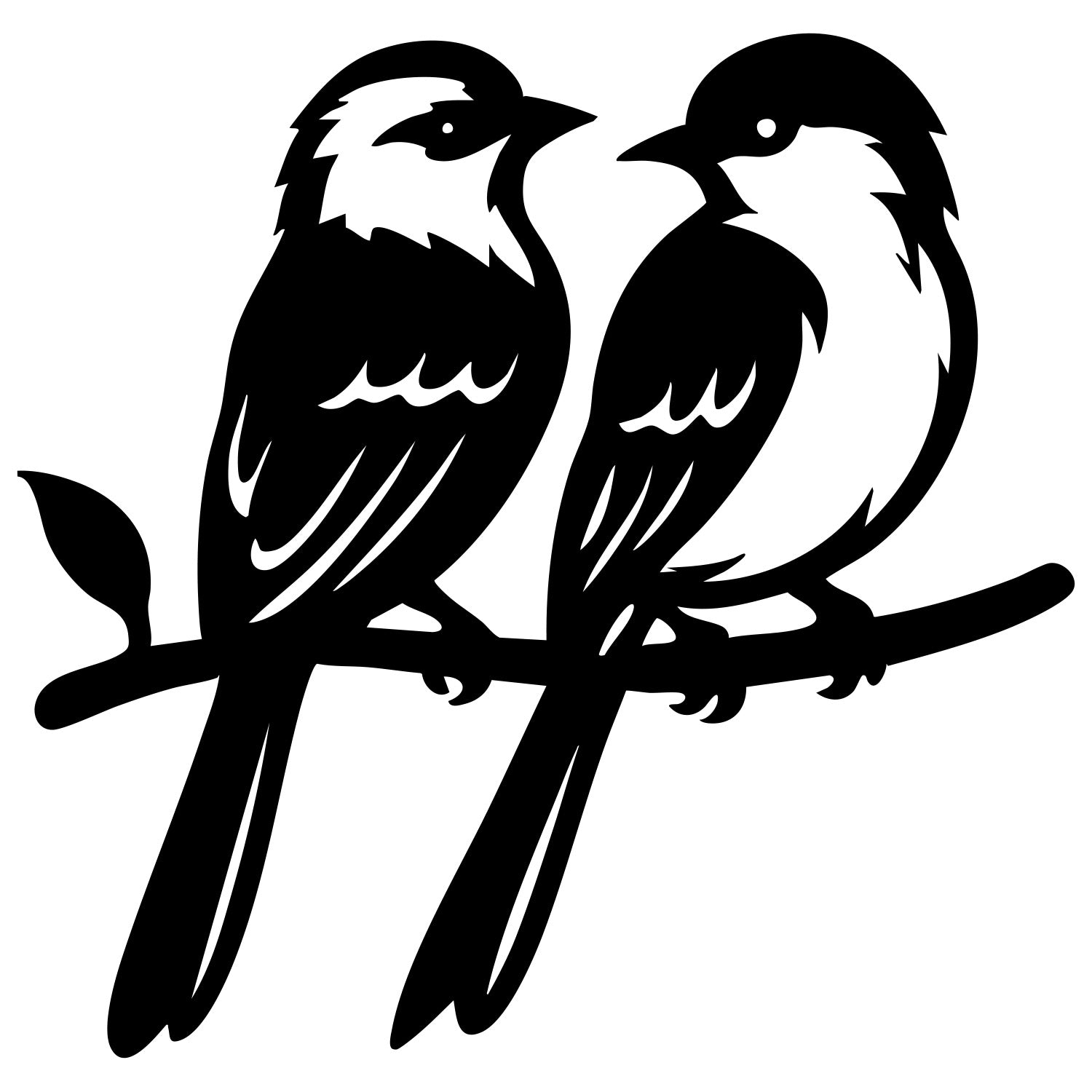 Long Tailed Finch Family DXF File – CNC Cutting Design | ABFINCH474