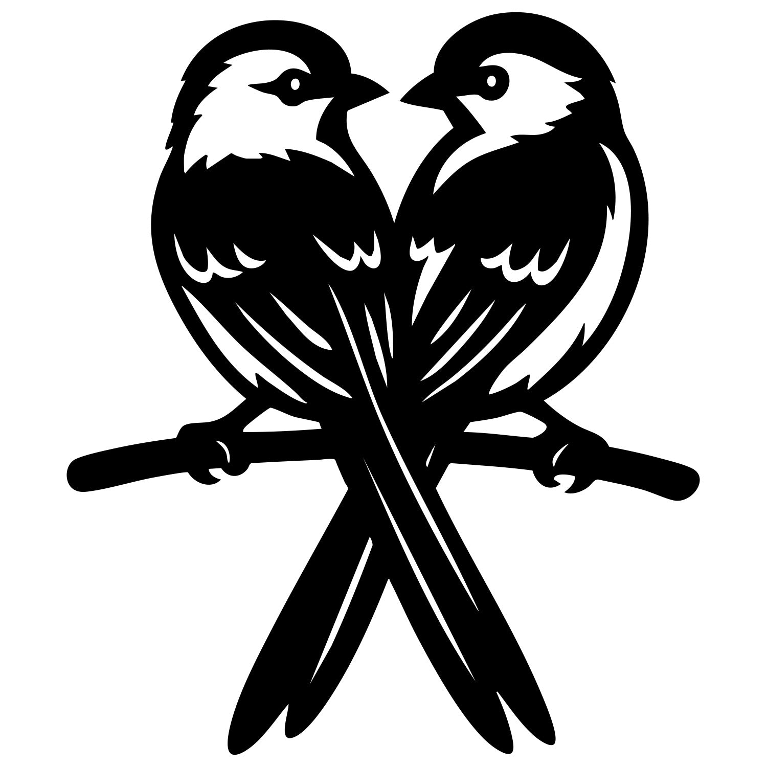 Long Tailed Finch Family DXF File – CNC Cutting Design | ABFINCH475